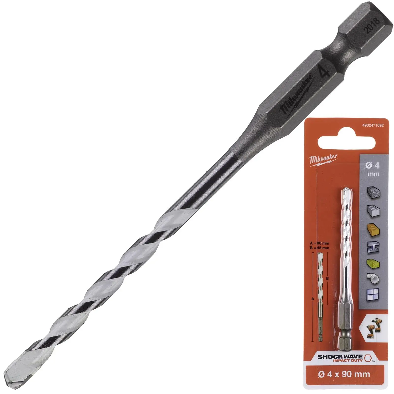 Milwaukee Multi Material Drill Bits Impact Rated TCT for Wood Metal Masonry - Image 14