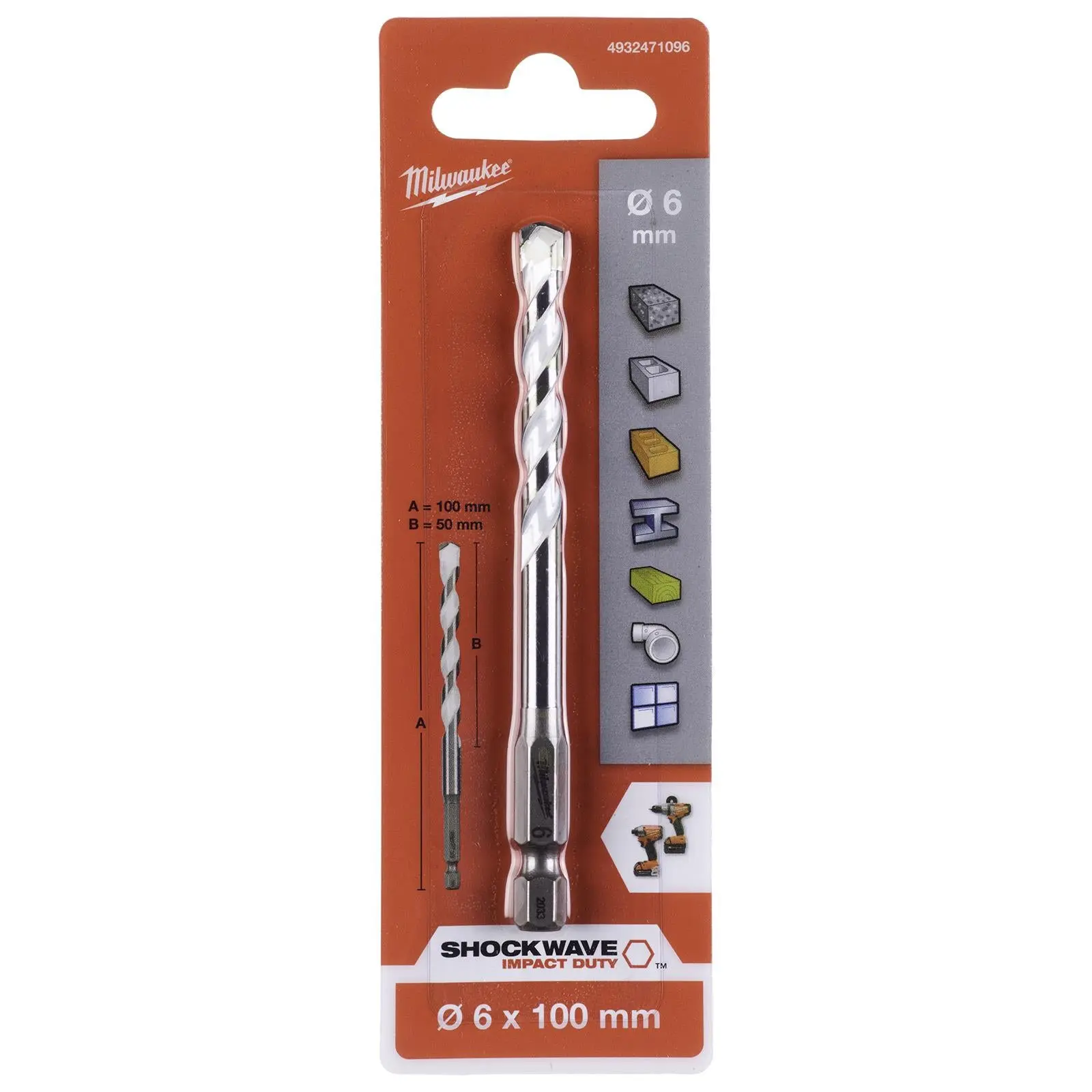 Milwaukee Multi Material Drill Bits Impact Rated TCT for Wood Metal Masonry - Image 24
