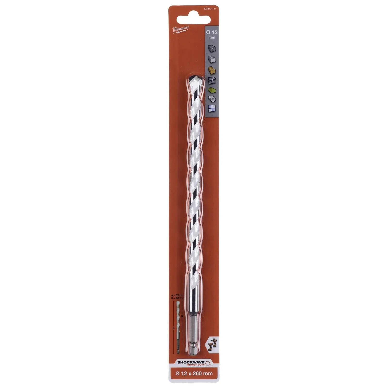 Milwaukee Multi Material Drill Bits Impact Rated TCT for Wood Metal Masonry - Image 38