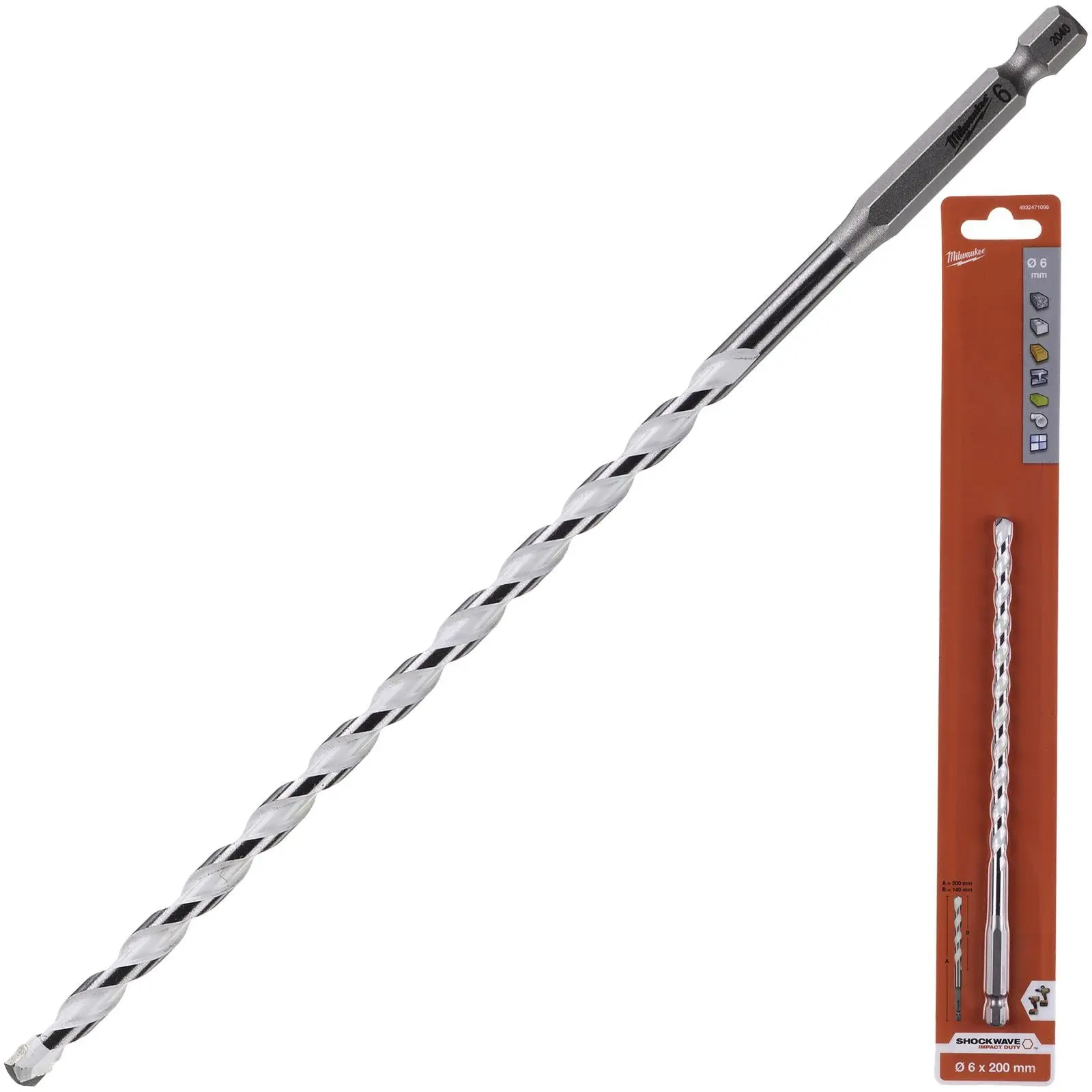 Milwaukee Multi Material Drill Bits Impact Rated TCT for Wood Metal Masonry - Image 43