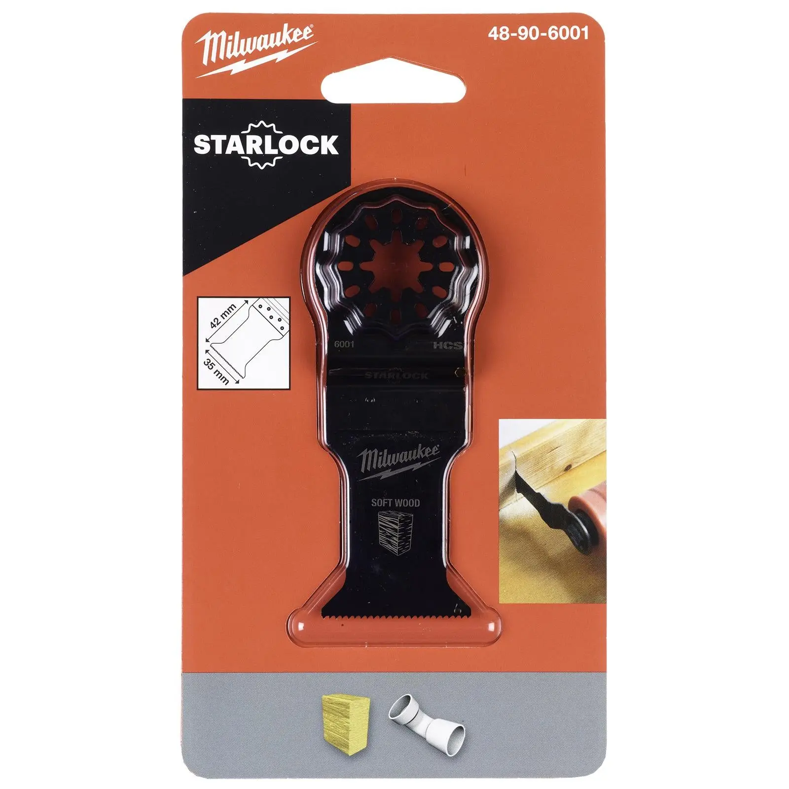 Milwaukee Multi Tool Wood Plunge Cut Cutting Blade 35mm Width x 42mm Length Starlock - Image 2