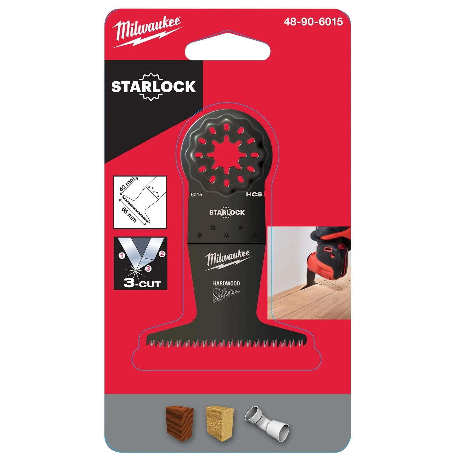 Milwaukee Multi Tool Wood Plunge Cut Cutting Blade 65mm Width x 42mm Length Starlock - Image 2