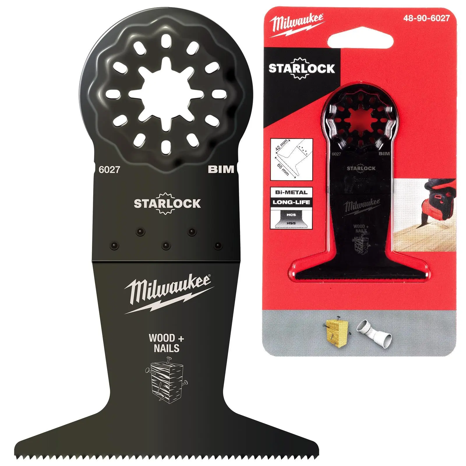 Milwaukee Multi Tool Wood with Nails Plunge Cut Blade 65mm Width x 42mm Length Bi Metal