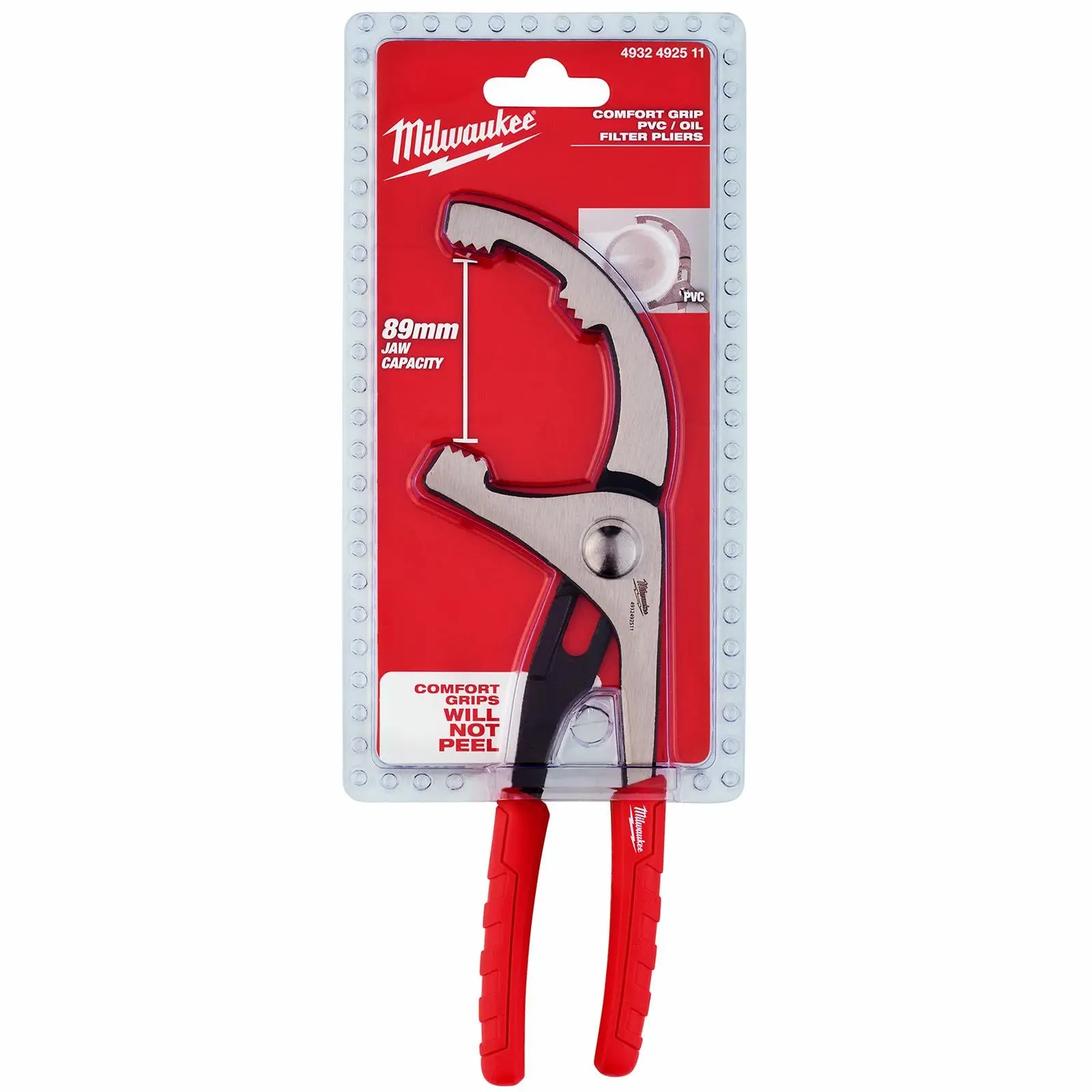 Milwaukee Oil Filter Pliers PVC 89mm Jaw Capacity - Image 2