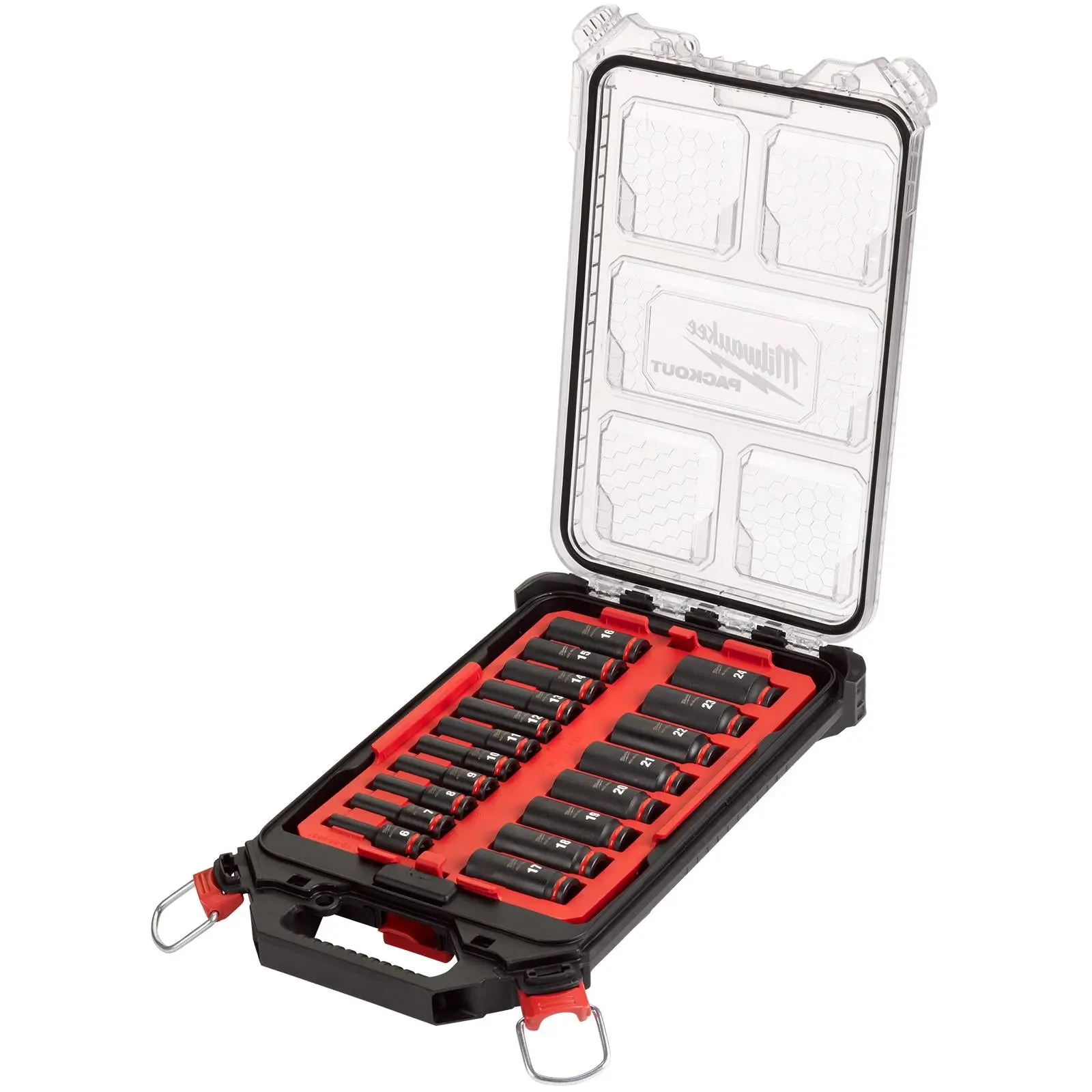Milwaukee PACKOUT Impact Socket Set 19 Piece 3/8" Drive Deep 6-24mm SHOCKWAVE - Image 2