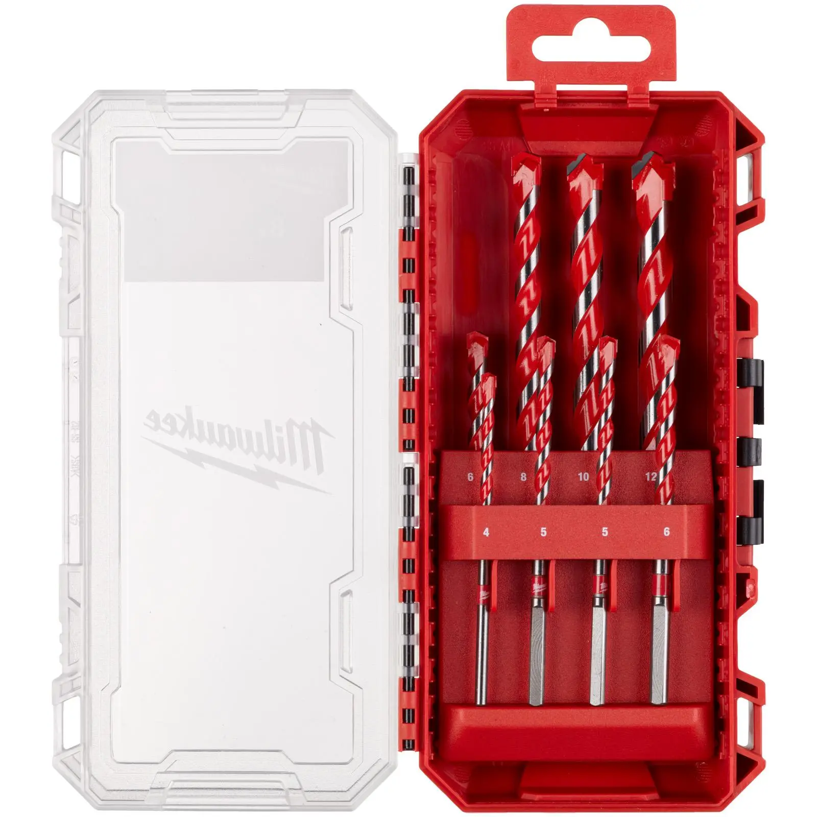 Milwaukee Premium Hammer Drill Bit Set Gen 2 PACKOUT Compatible Case 4-12mm 8 Pieces