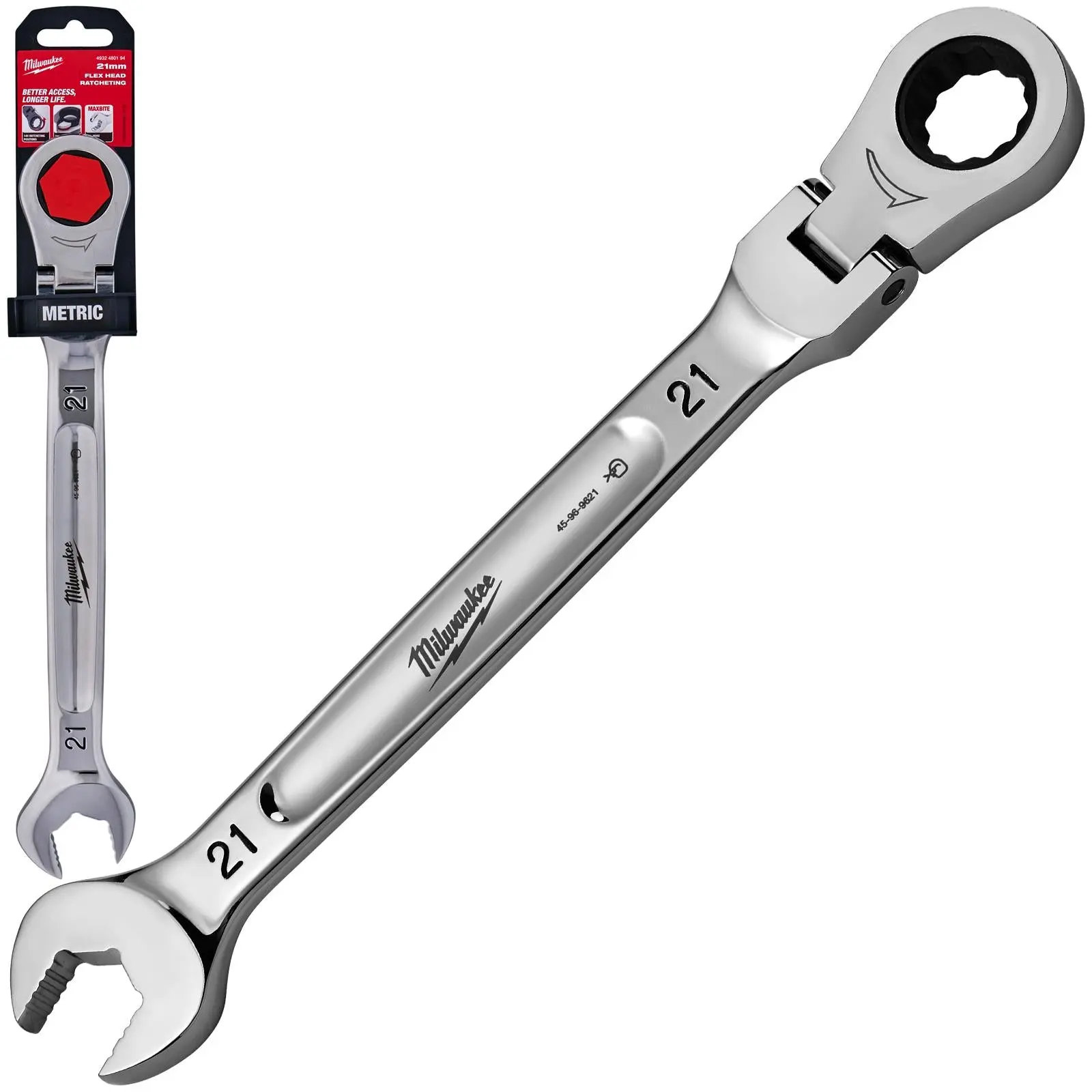 Milwaukee Ratchet Combination Spanner MAX BITE Flexible Head - Image 2