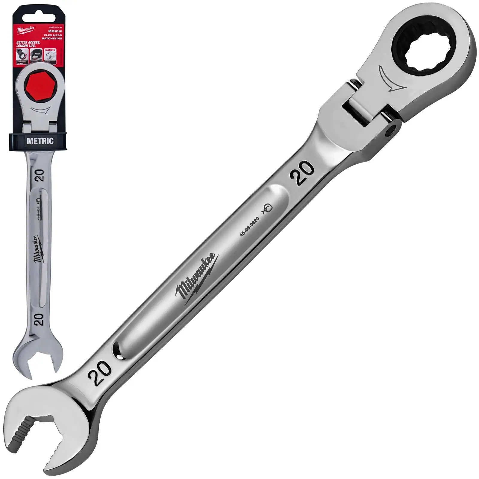 Milwaukee Ratchet Combination Spanner MAX BITE Flexible Head - Image 3