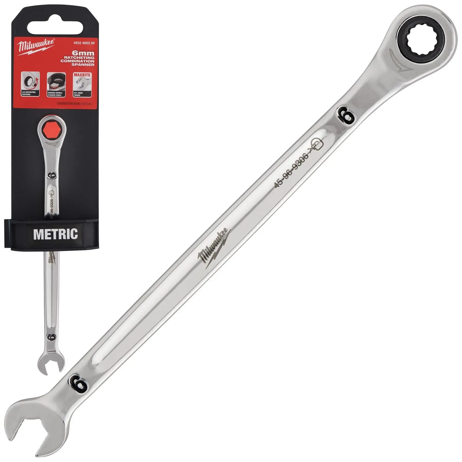 Milwaukee Ratchet Combination Spanners MAX BITE Fixed Head Open End Ring - Choose Size - Image 20