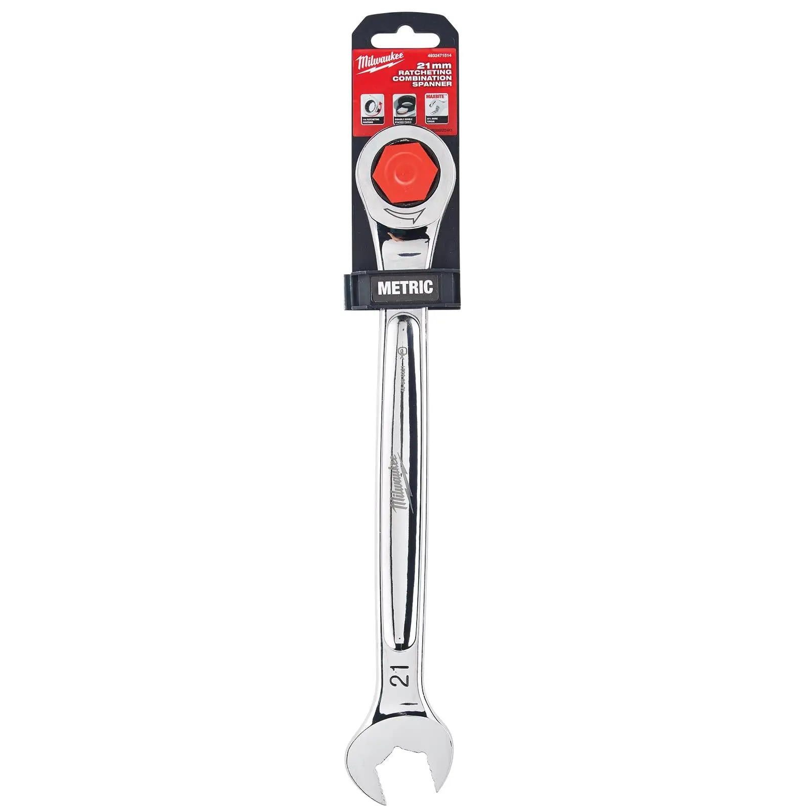 Milwaukee Ratchet Combination Spanners MAX BITE Fixed Head Open End Ring - Choose Size - Image 34