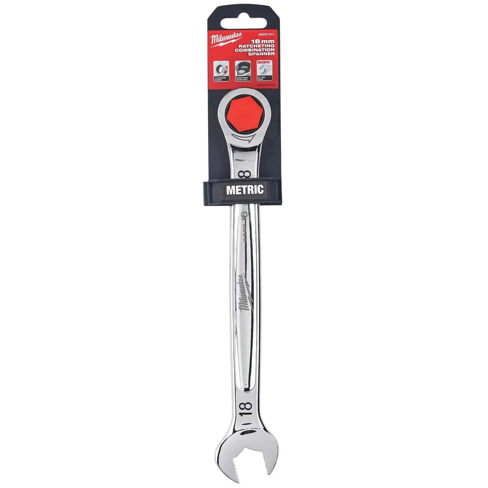Milwaukee Ratchet Combination Spanners MAX BITE Fixed Head Open End Ring - Choose Size - Image 41