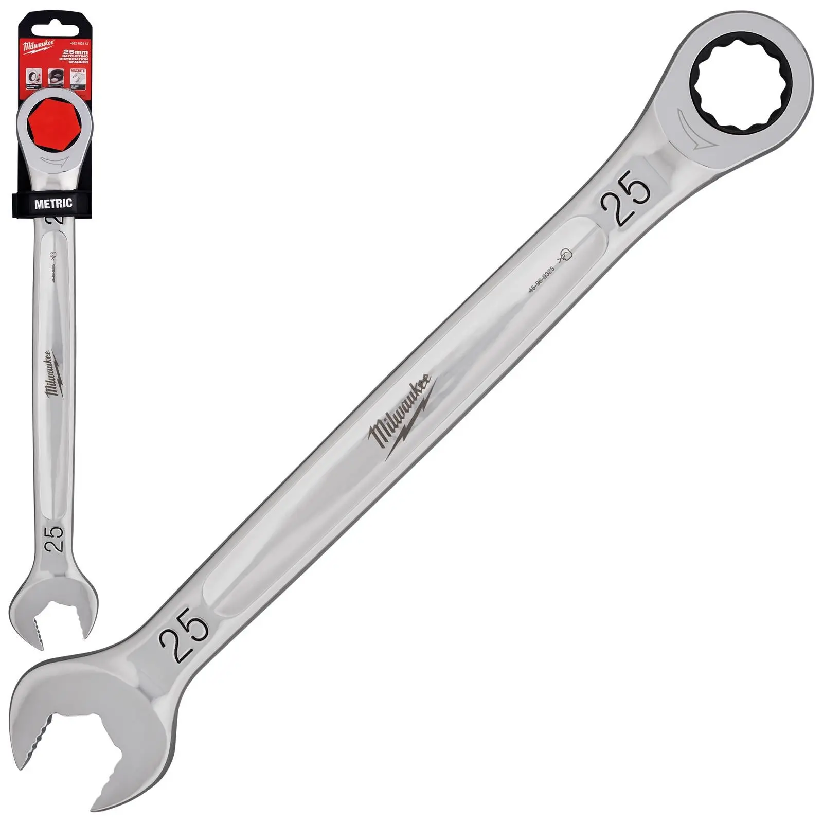 Milwaukee Ratchet Combination Spanners MAX BITE Fixed Head Open End Ring - Choose Size - Image 43