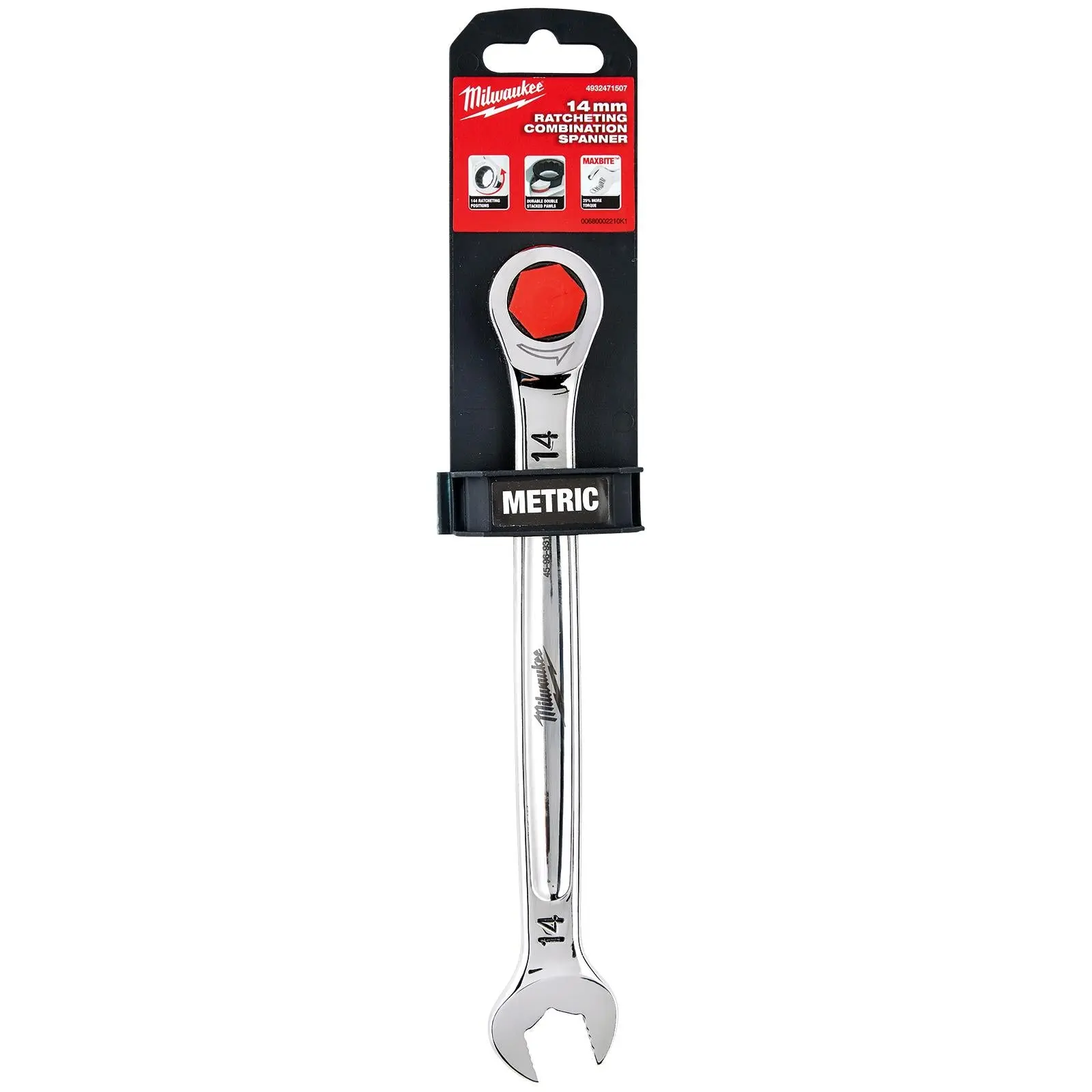 Milwaukee Ratchet Combination Spanners MAX BITE Fixed Head Open End Ring - Choose Size - Image 5