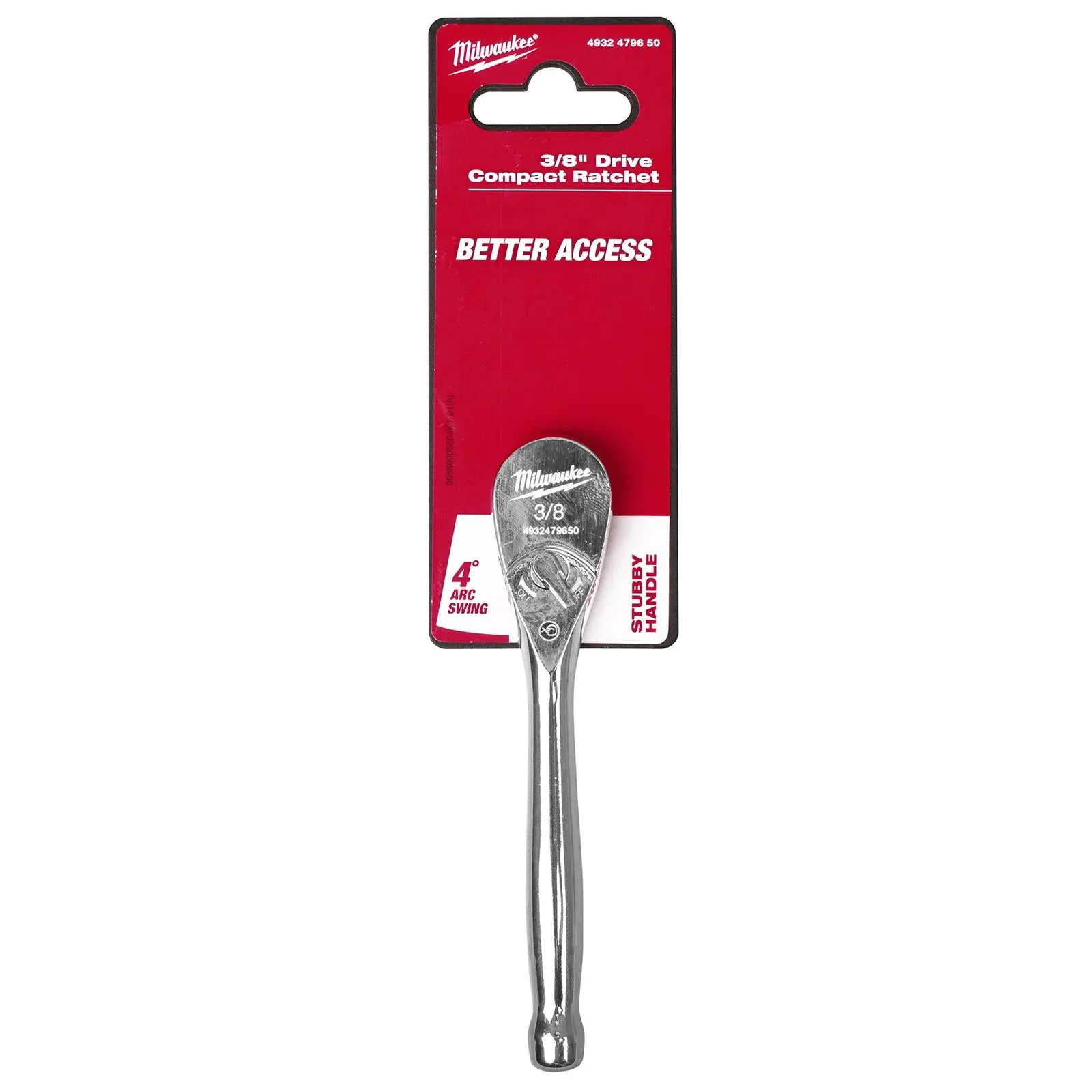 Milwaukee Ratchet Handle Socket Wrench Compact 3/8" Drive 127mm 5 inch 90 Tooth - Image 4