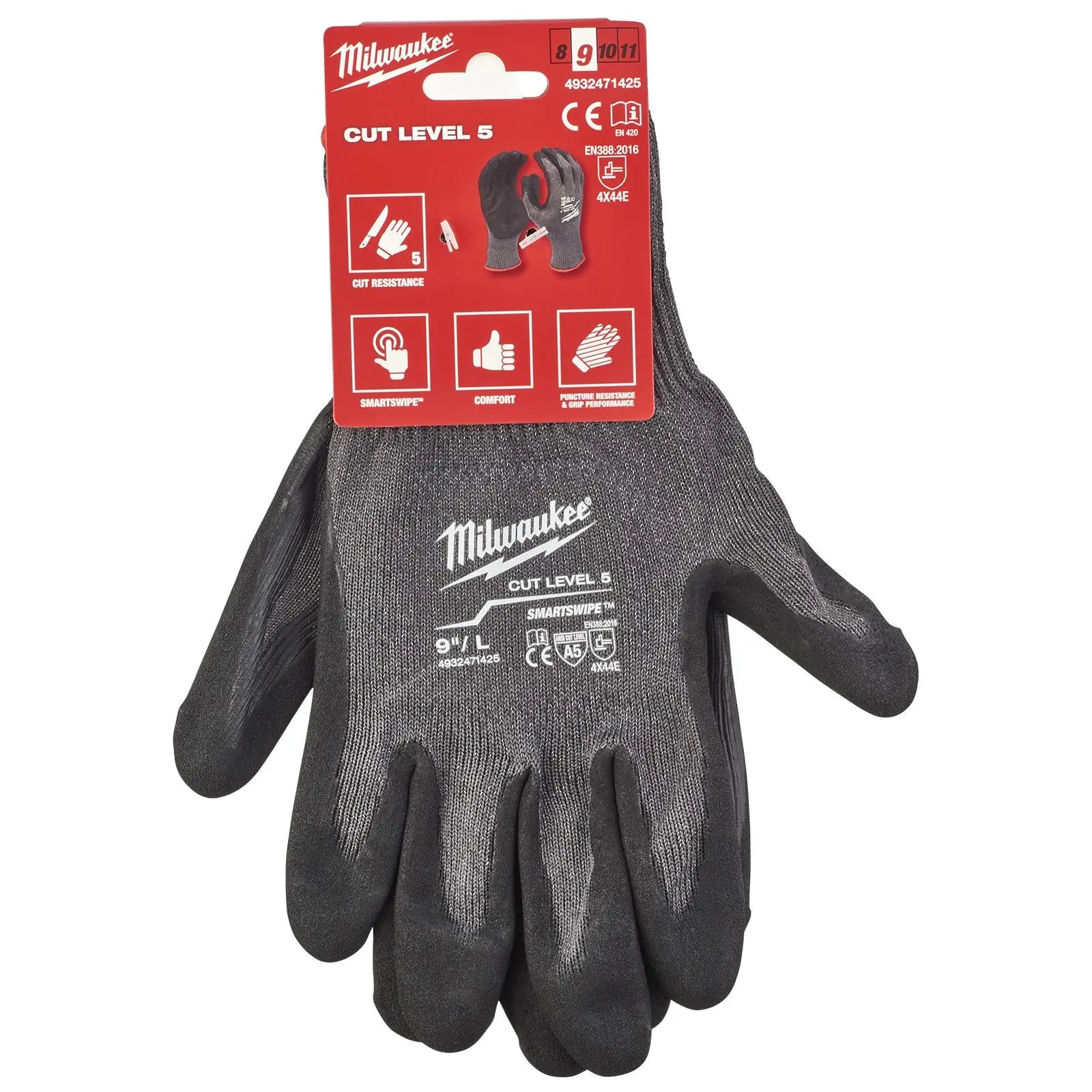 Milwaukee Safety Gloves Cut Level 5/E Dipped Glove Size 9 / L Large - Image 2