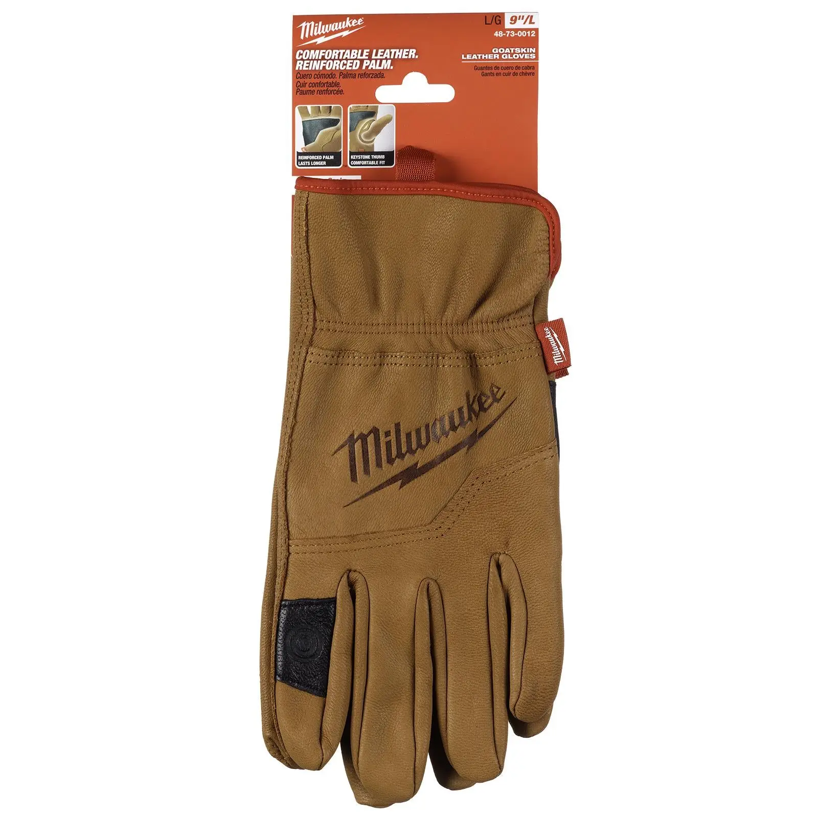 Milwaukee Safety Gloves Goatskin Leather Glove Brown Size 9 / L Large - Image 2