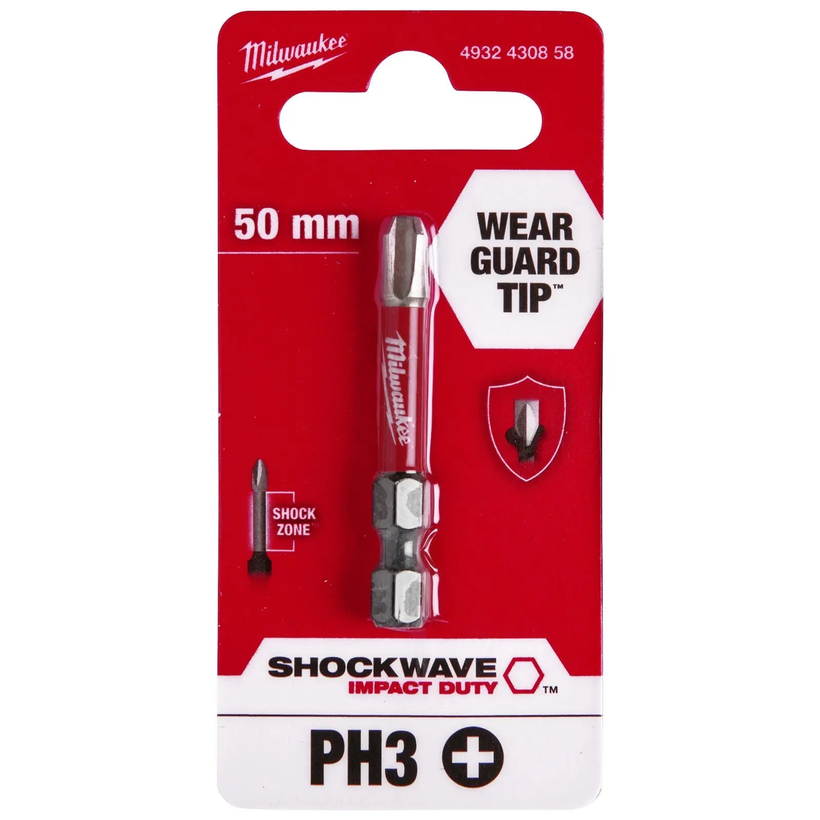 Milwaukee Screwdriver Bits Shockwave Impact Duty PH PZ TX HEX SL Blister Packed - Image 115