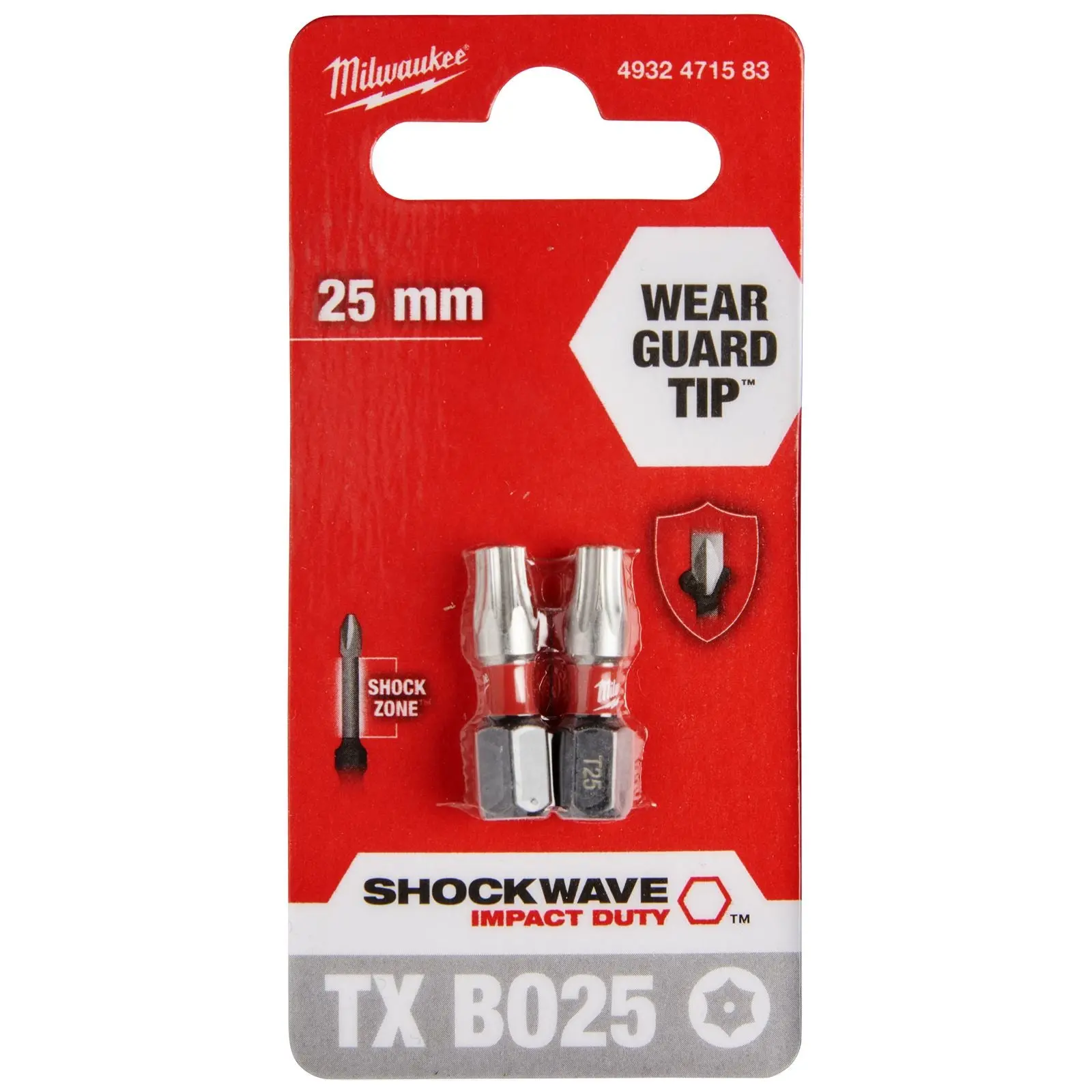 Milwaukee Screwdriver Bits Shockwave Impact Duty PH PZ TX HEX SL Blister Packed - Image 137