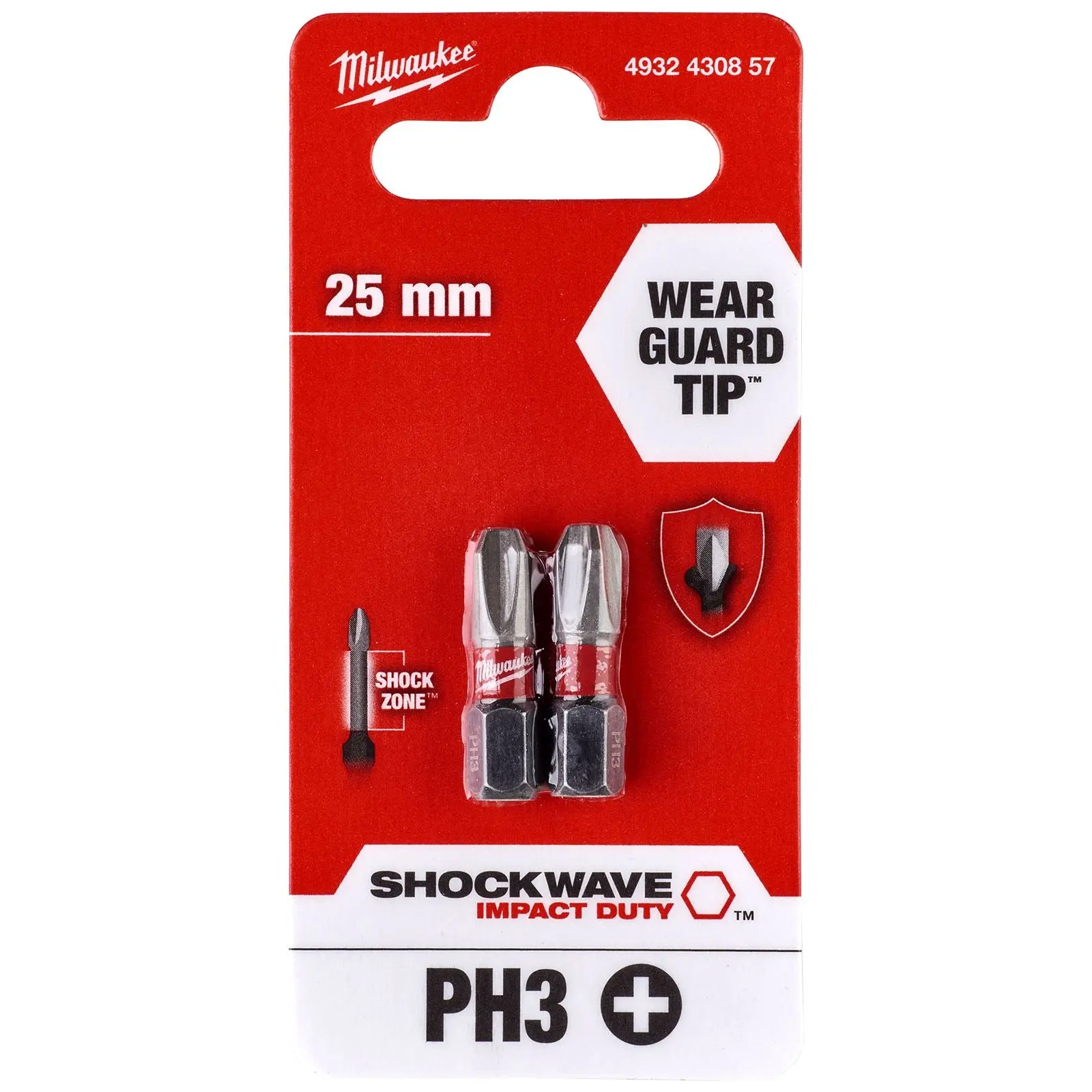 Milwaukee Screwdriver Bits Shockwave Impact Duty PH PZ TX HEX SL Blister Packed - Image 76