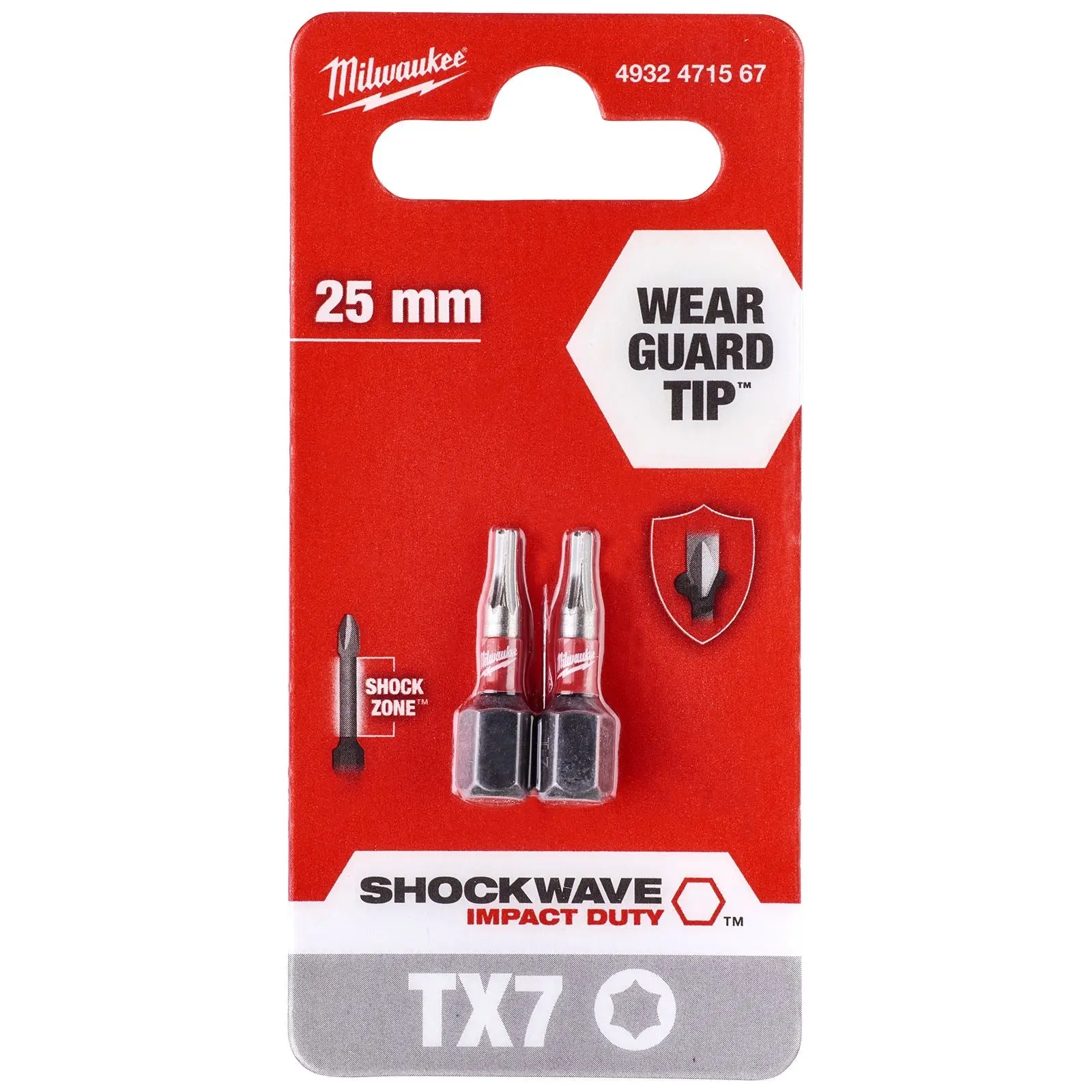 Milwaukee Screwdriver Bits Shockwave Impact Duty PH PZ TX HEX SL Blister Packed - Image 94