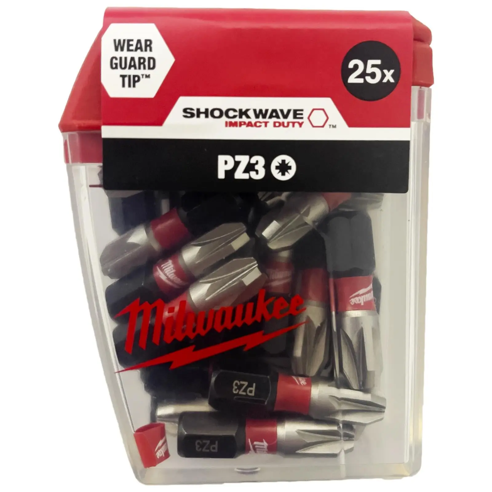 Milwaukee Screwdriver Bits Shockwave Impact Duty Pozi PZ3 x 25mm Tic Tac Box 25 Pack - Image 3