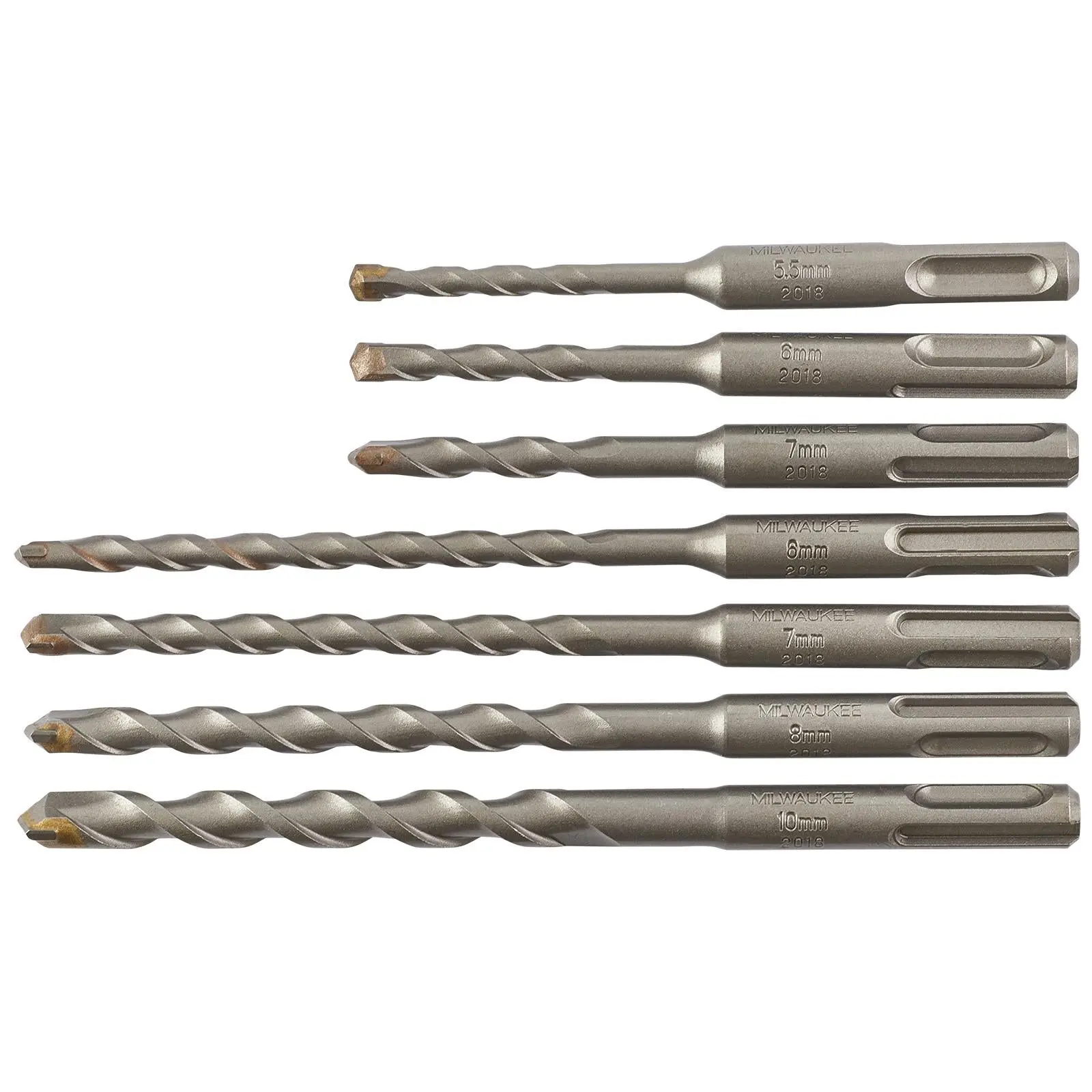 Milwaukee SDS Plus Contractor Hammer Drill Bit Set 2 Cut 7 Piece 5.5-10mm - Image 3