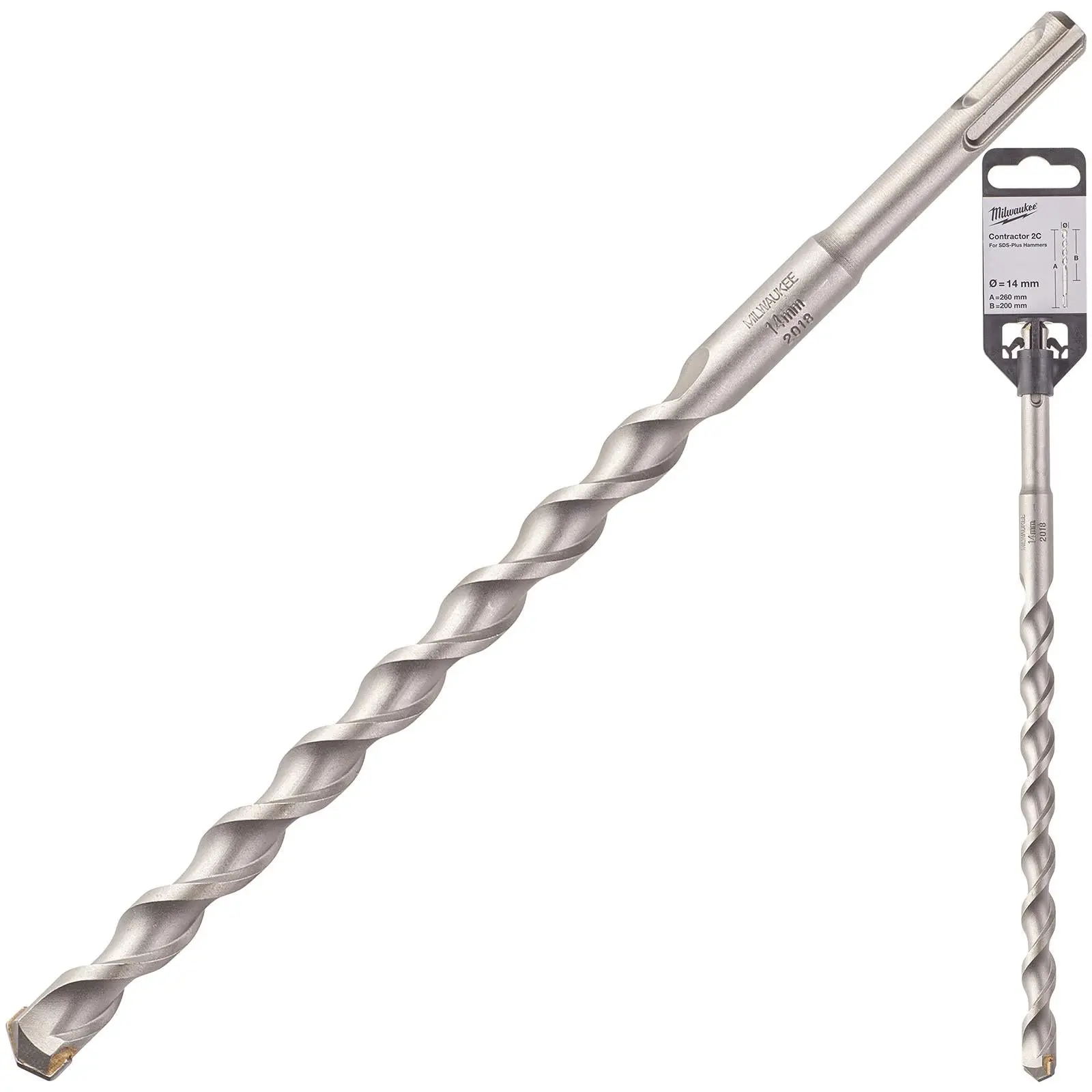 Milwaukee SDS Plus Contractor Hammer Drill Bits 2 Cut - Image 38