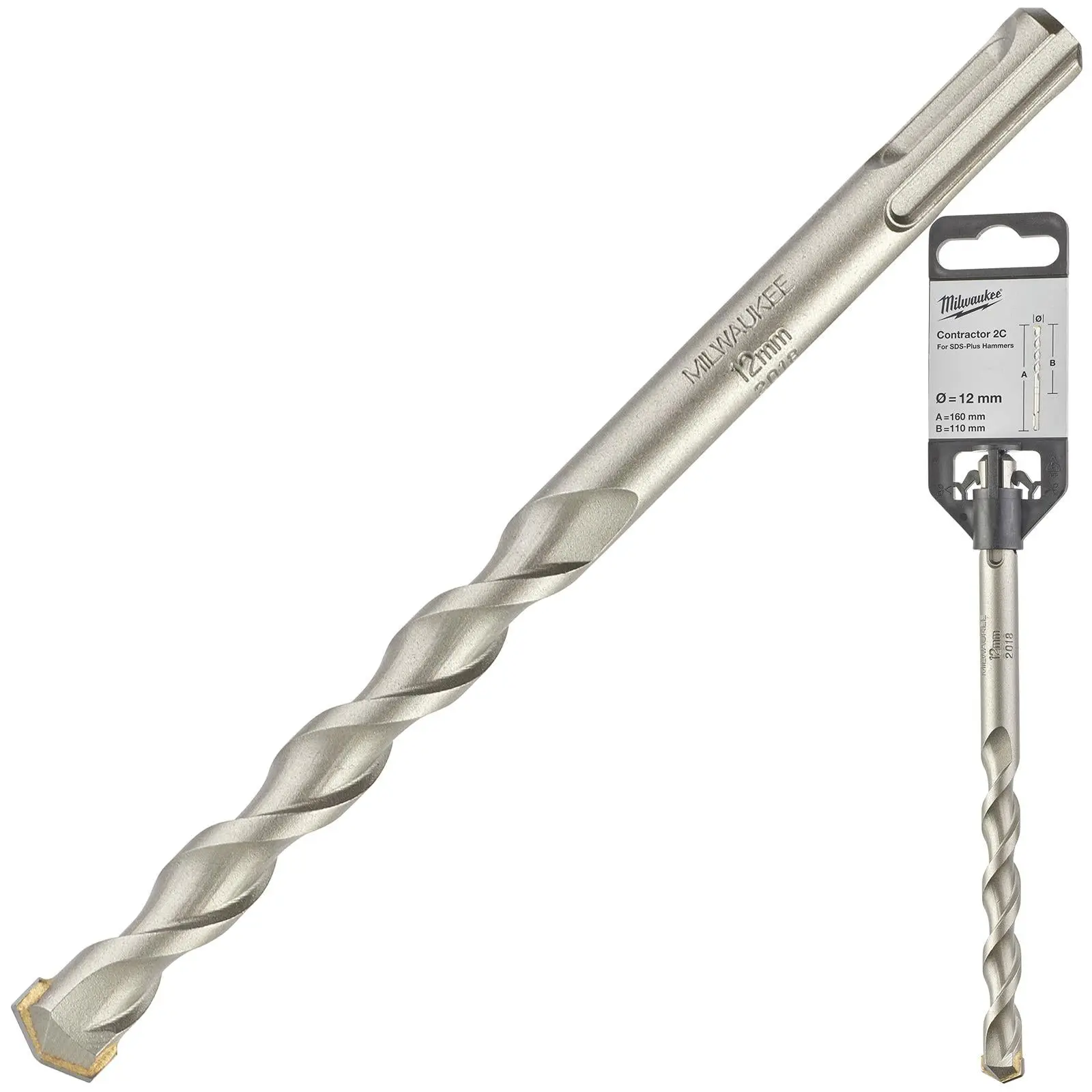 Milwaukee SDS Plus Contractor Hammer Drill Bits 2 Cut - Image 5