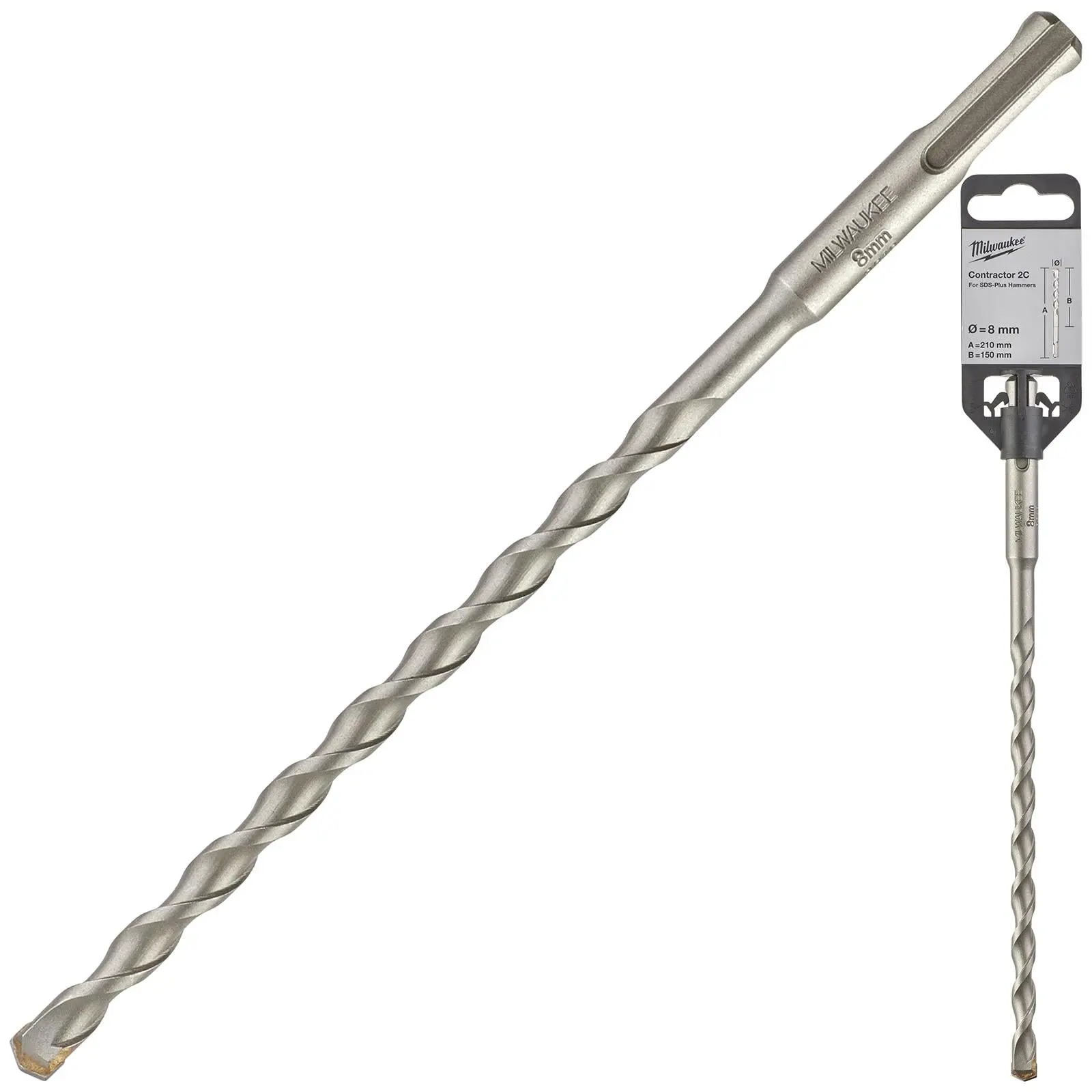 Milwaukee SDS Plus Contractor Hammer Drill Bits 2 Cut - Image 86