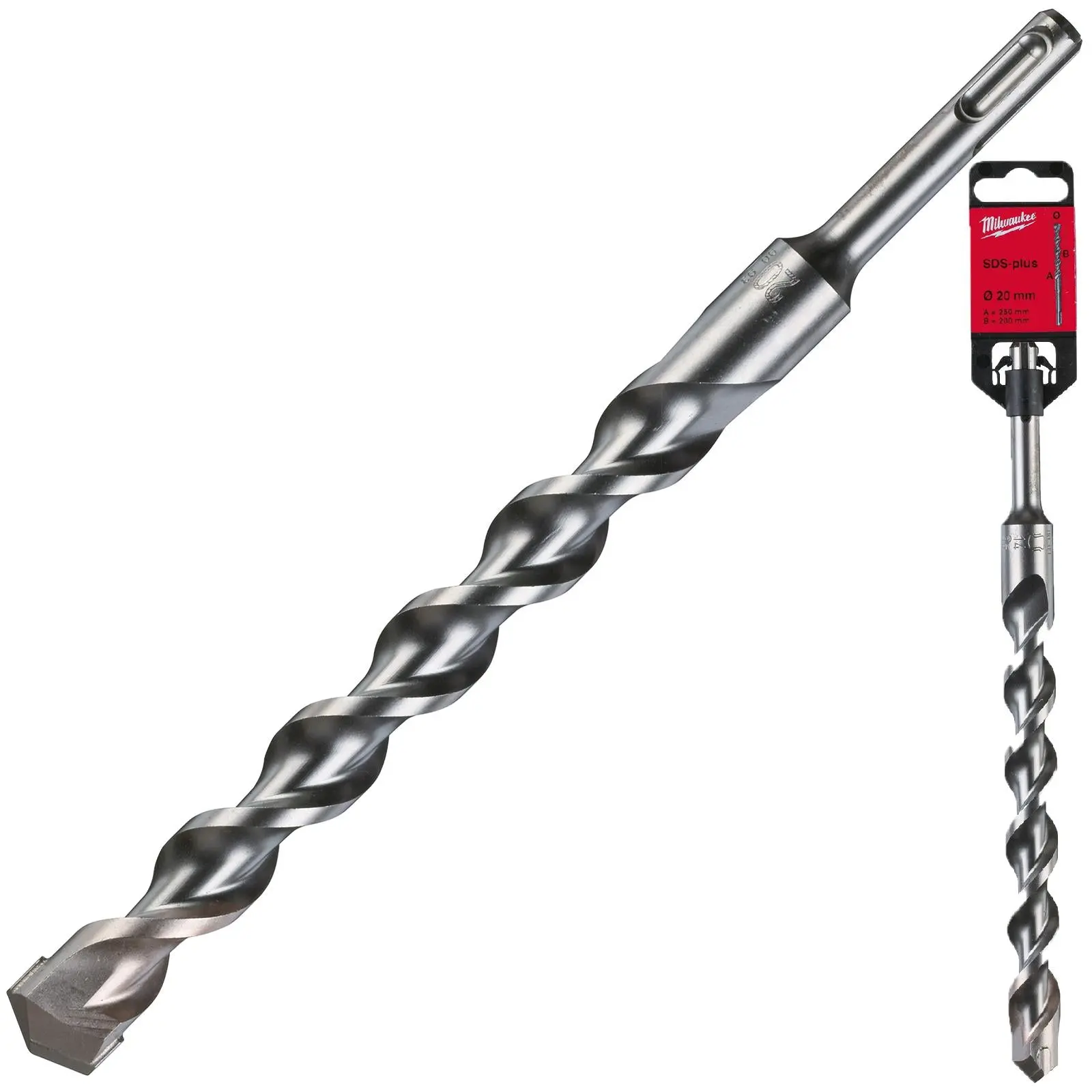 Milwaukee SDS Plus M2 Hammer Drill Bits 2 Cut 3-26 mm Diameter