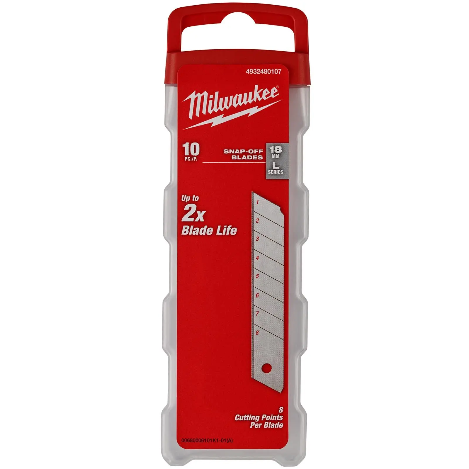 Milwaukee Snap Off Knife 18mm Replacement Blades 10 Pack - Image 2