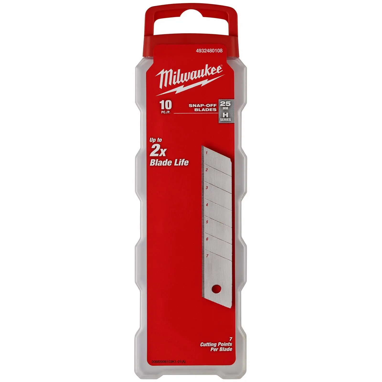 Milwaukee Snap Off Knife 25mm Replacement Blades 10 Pack - Image 2