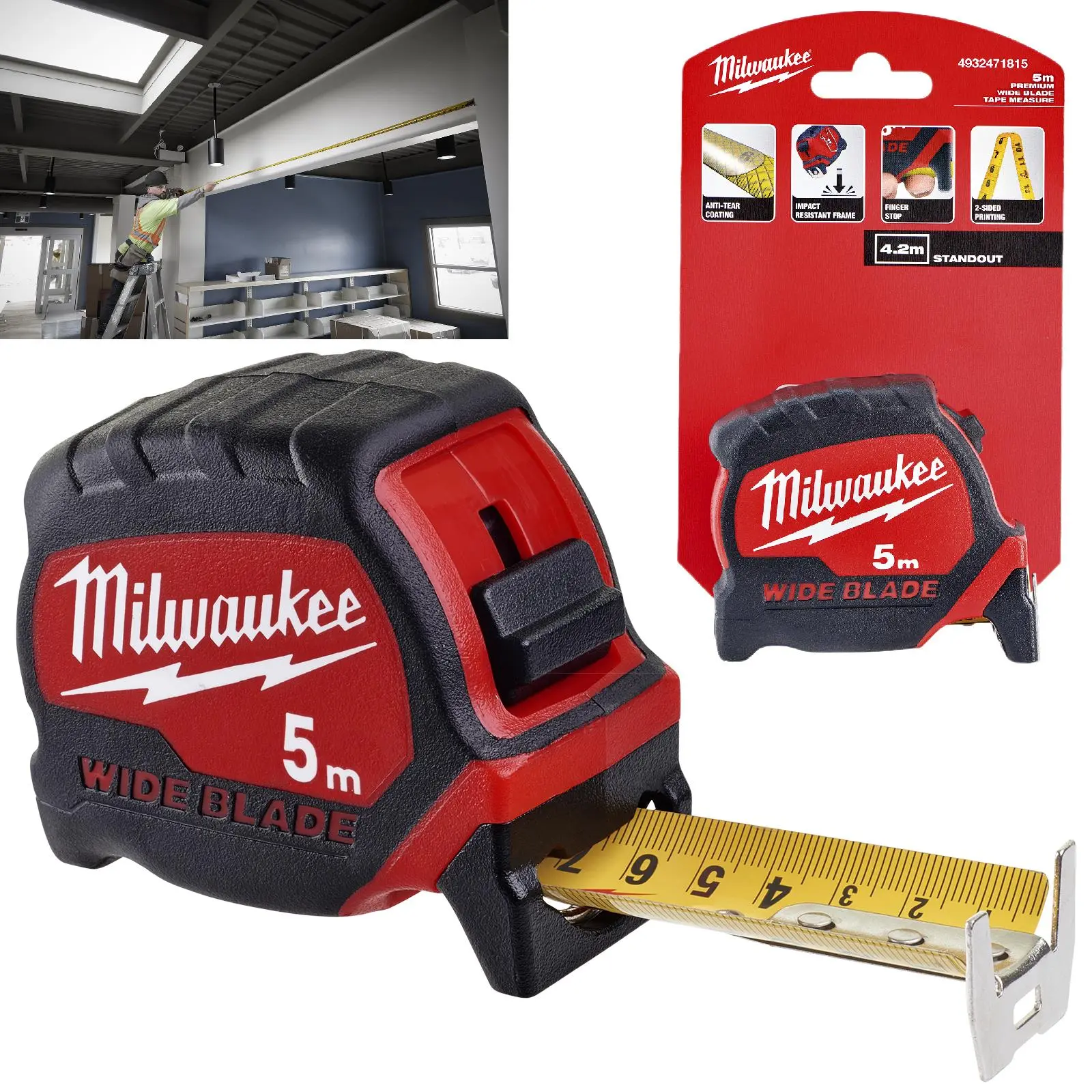Milwaukee Tape Measure 5m Premium Wide Blade 33mm Metric