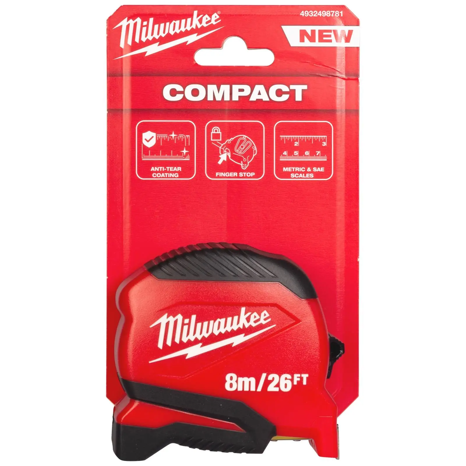 Milwaukee Tape Measure COMPACT (Gen 2) 8m 26ft Metric Imperial - Image 3