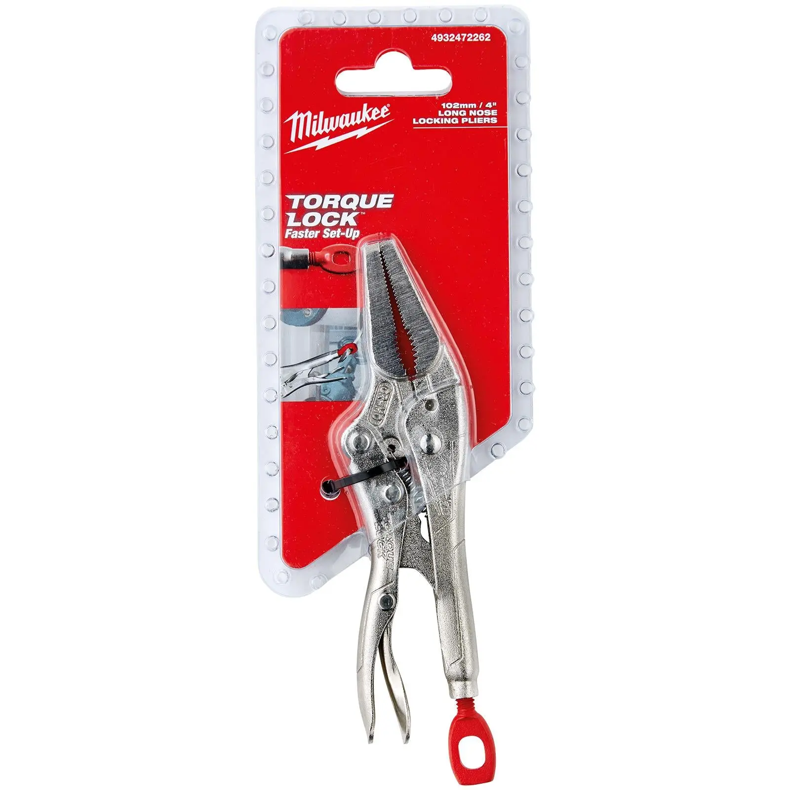 Milwaukee Torque Lock Flat Long Nose Locking Pliers 100mm 4in - Image 2