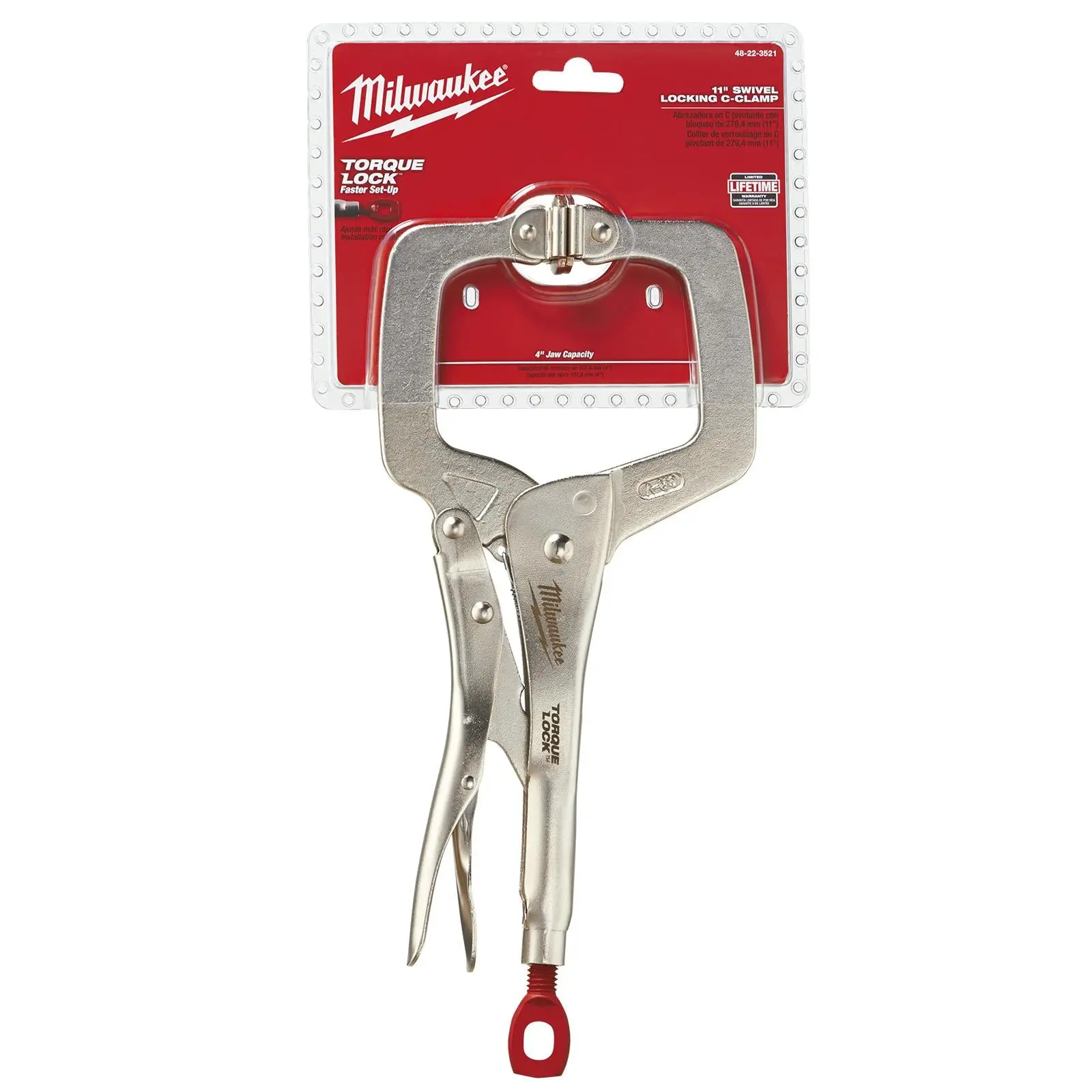 Milwaukee Torque Lock Locking Pliers C Clamp with Swivel Jaws 279mm 11in - Image 2