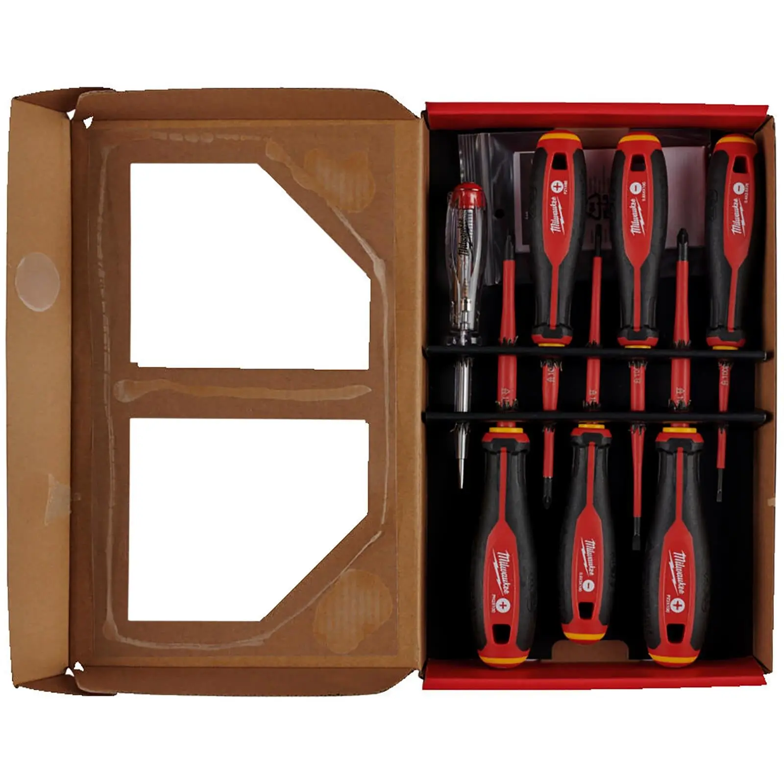 Milwaukee Tri-Lobe VDE Screwdriver Set Slim 7 Piece Slotted Phillips Pozi - Image 2