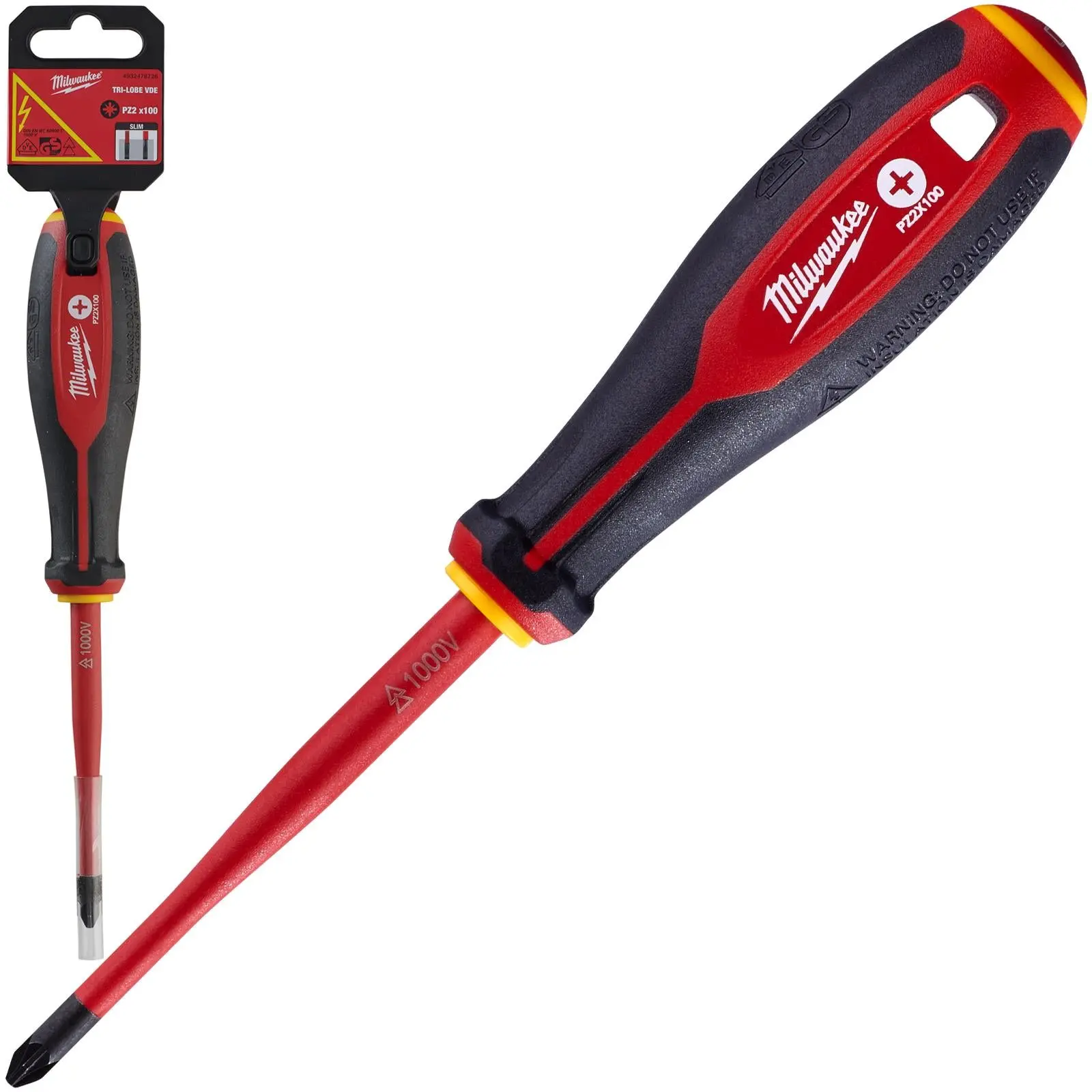 Milwaukee Tri-Lobe VDE Screwdrivers Slim Shank Anti Roll - Image 2