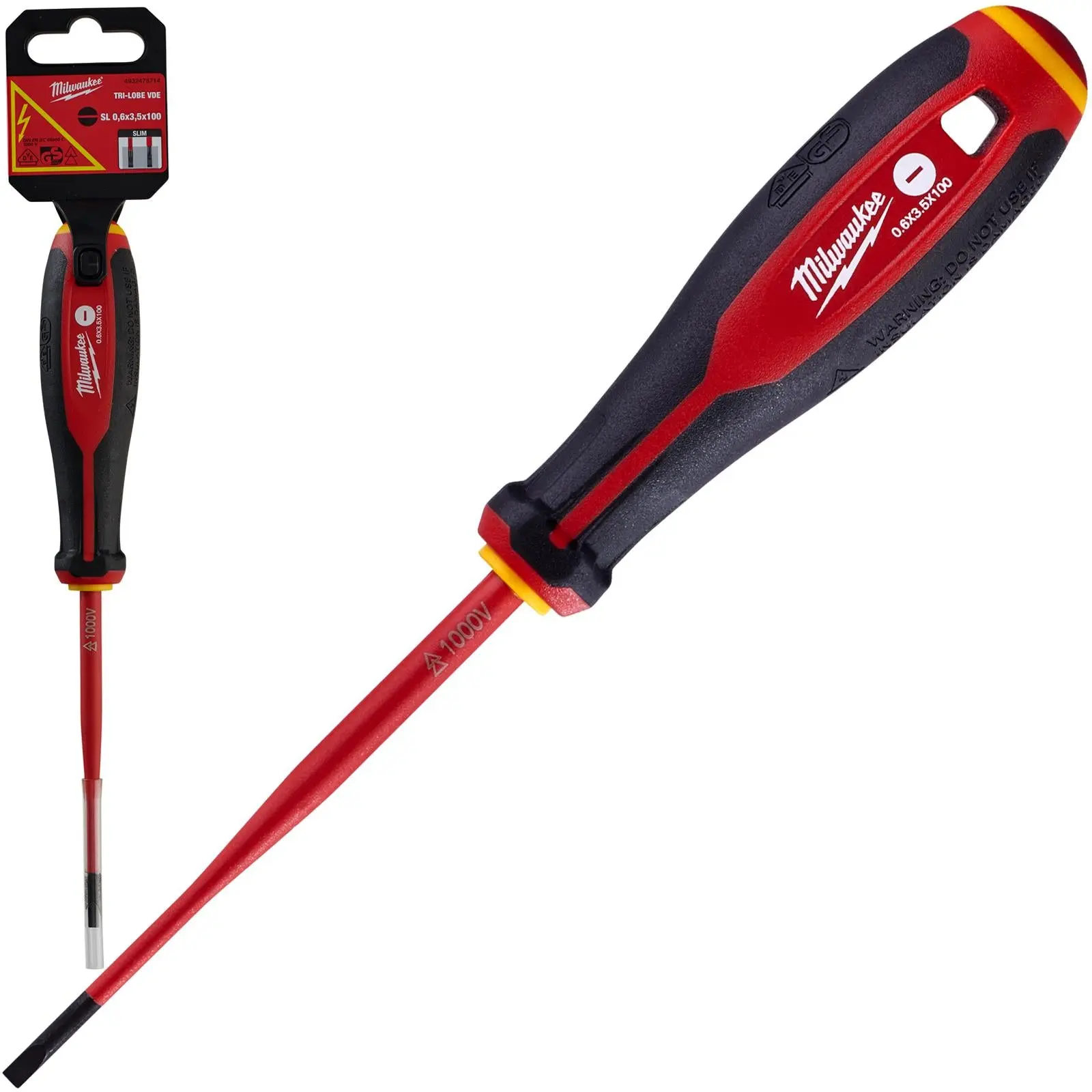 Milwaukee Tri-Lobe VDE Screwdrivers Slim Shank Anti Roll - Image 4