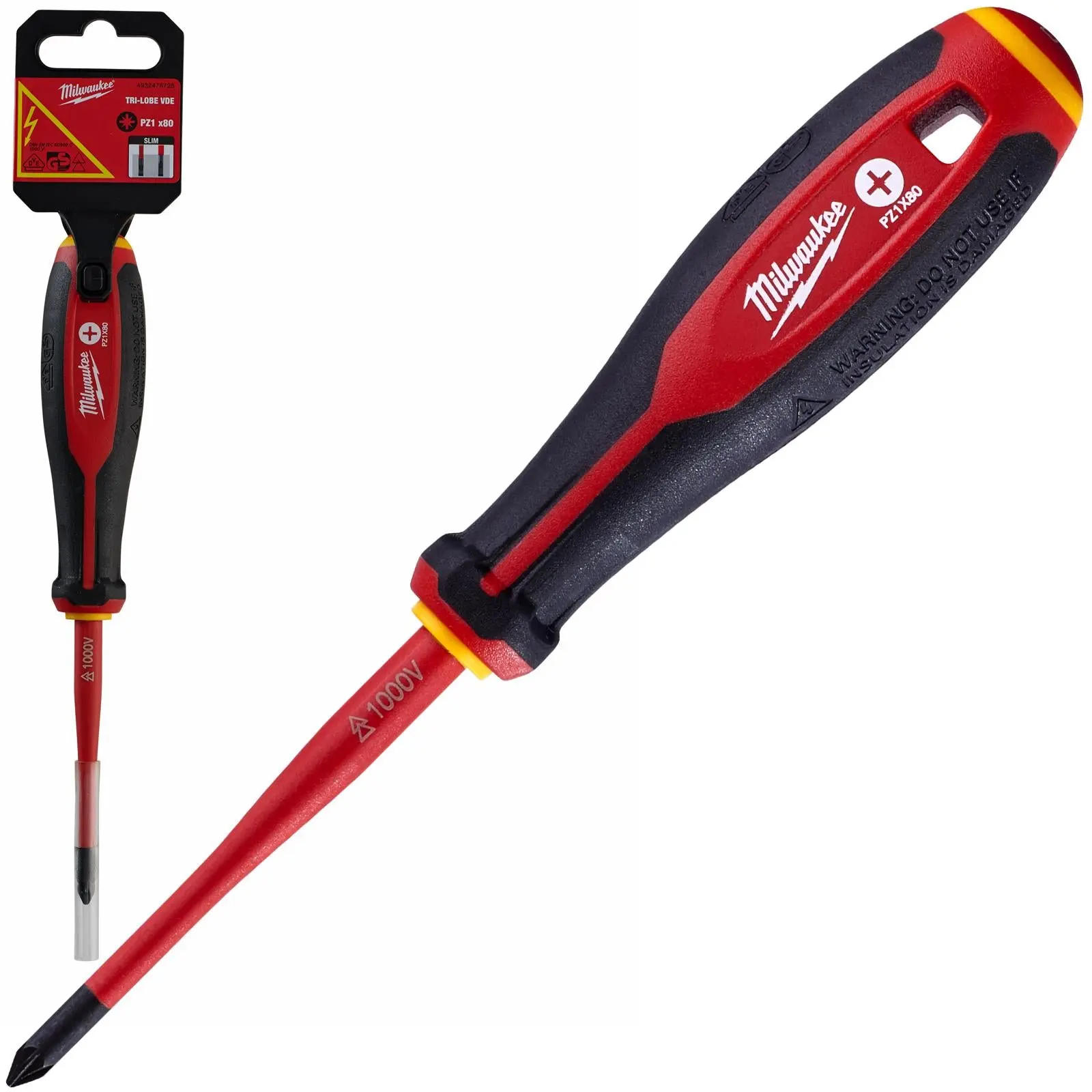 Milwaukee Tri-Lobe VDE Screwdrivers Slim Shank Anti Roll - Image 6
