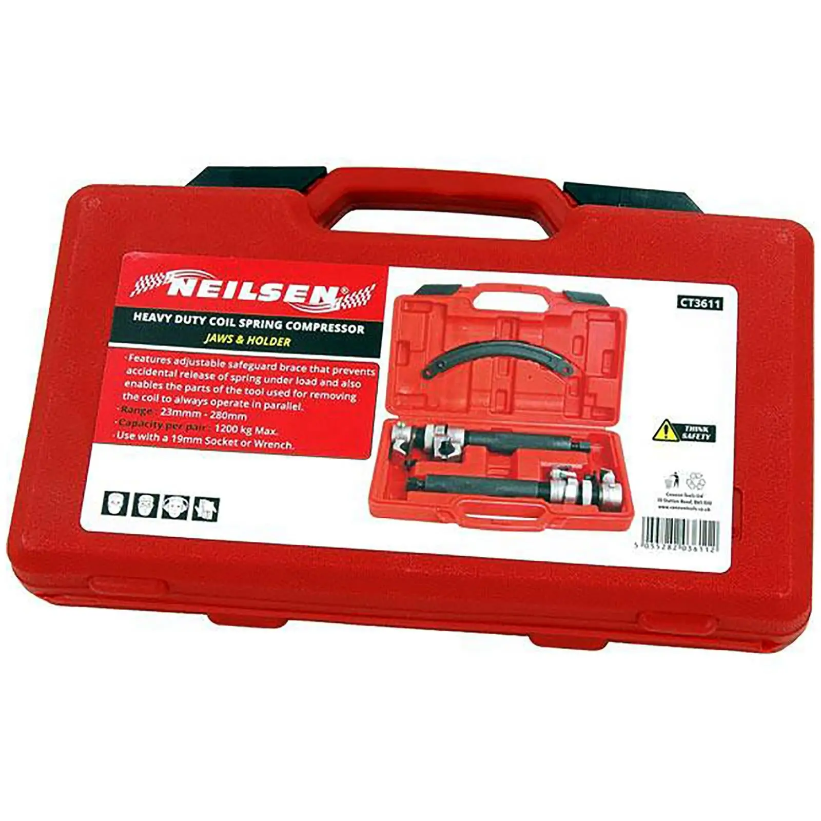 Neilsen Coil Spring Compressor Heavy Duty Jaws & Holder Adjustable Safeguard - Image 4
