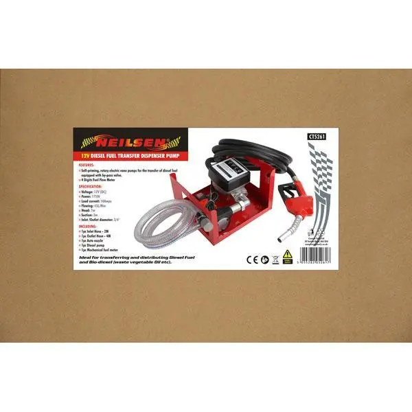 Neilsen Diesel Transfer Pump Dispenser Hose Nozzle Flow Metre Fuel Bio-Diesel - Image 3