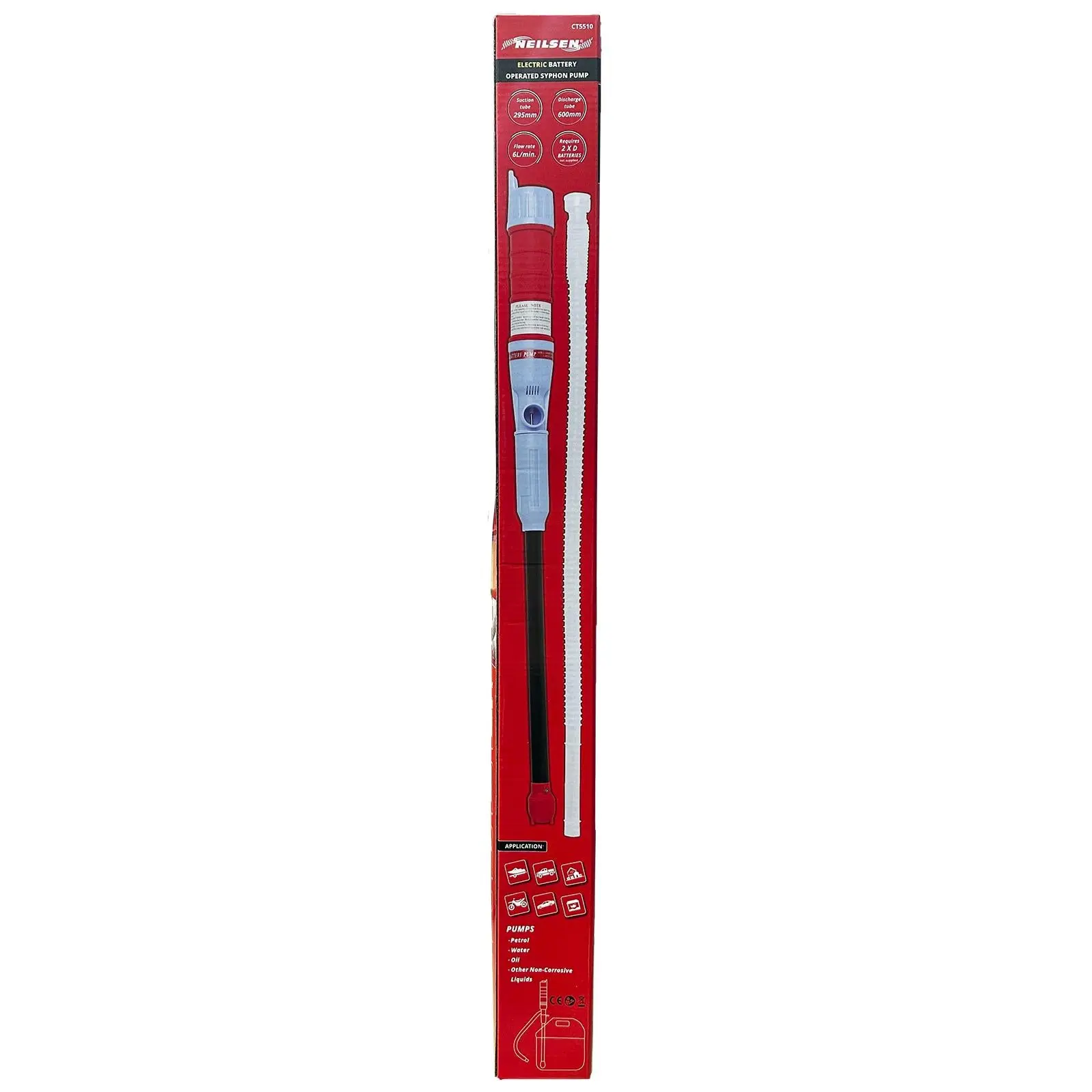 Neilsen Electric Syphon Pump Battery Operated Petrol Oil Water Fluid Fuel Transfer - Image 3