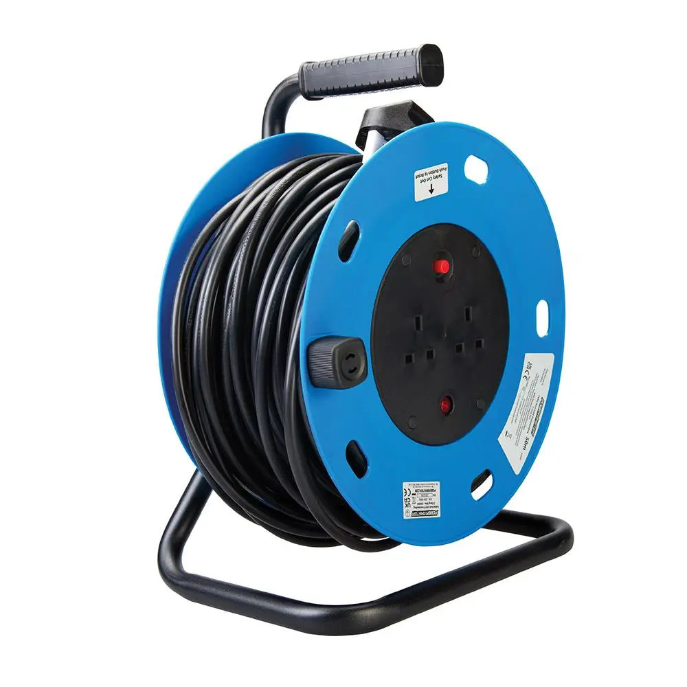 Powermaster Cable Reel Freestanding 13A 230V 2-Gang 50m 200084 - Image 3