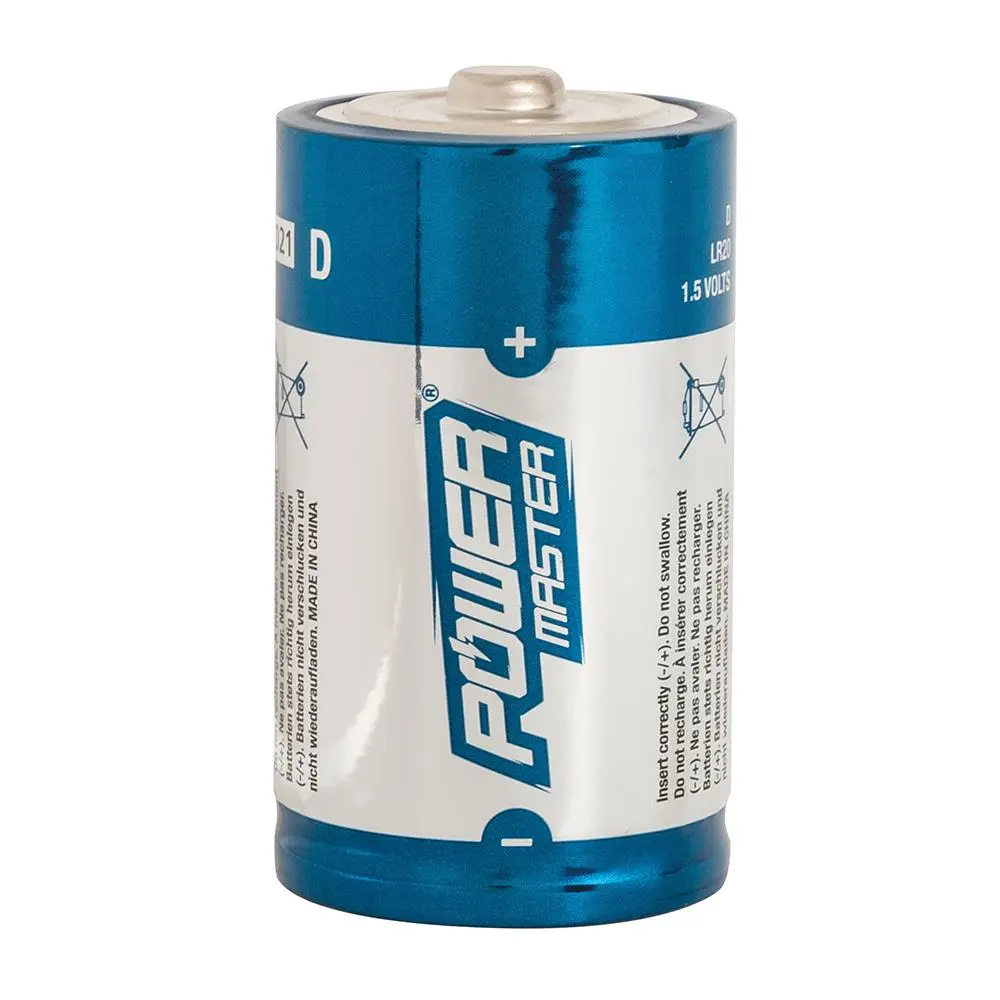 Powermaster D-Type Super Alkaline Battery LR20 2pk 485322 - Image 3