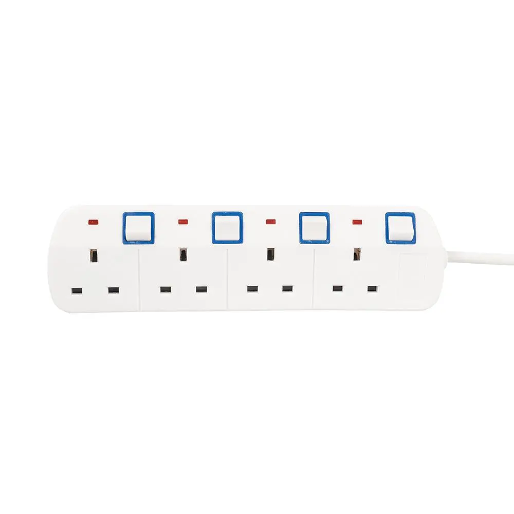 Powermaster Switched Extension Lead with Neon Indicator 230V 4-Gang 2m 341158 - Image 2