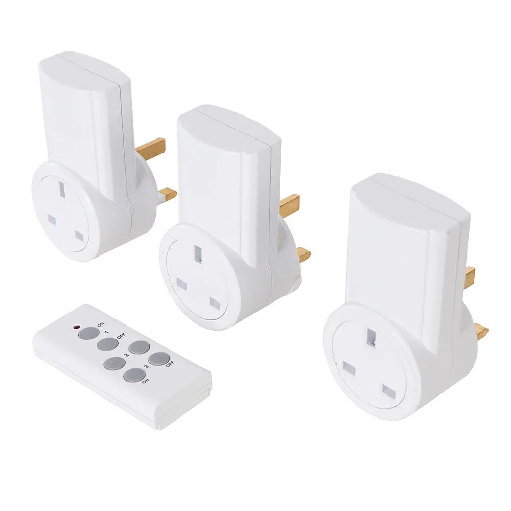 Powermaster Wireless Remote Control Power Socket 230V 3pk UK 13A 550078