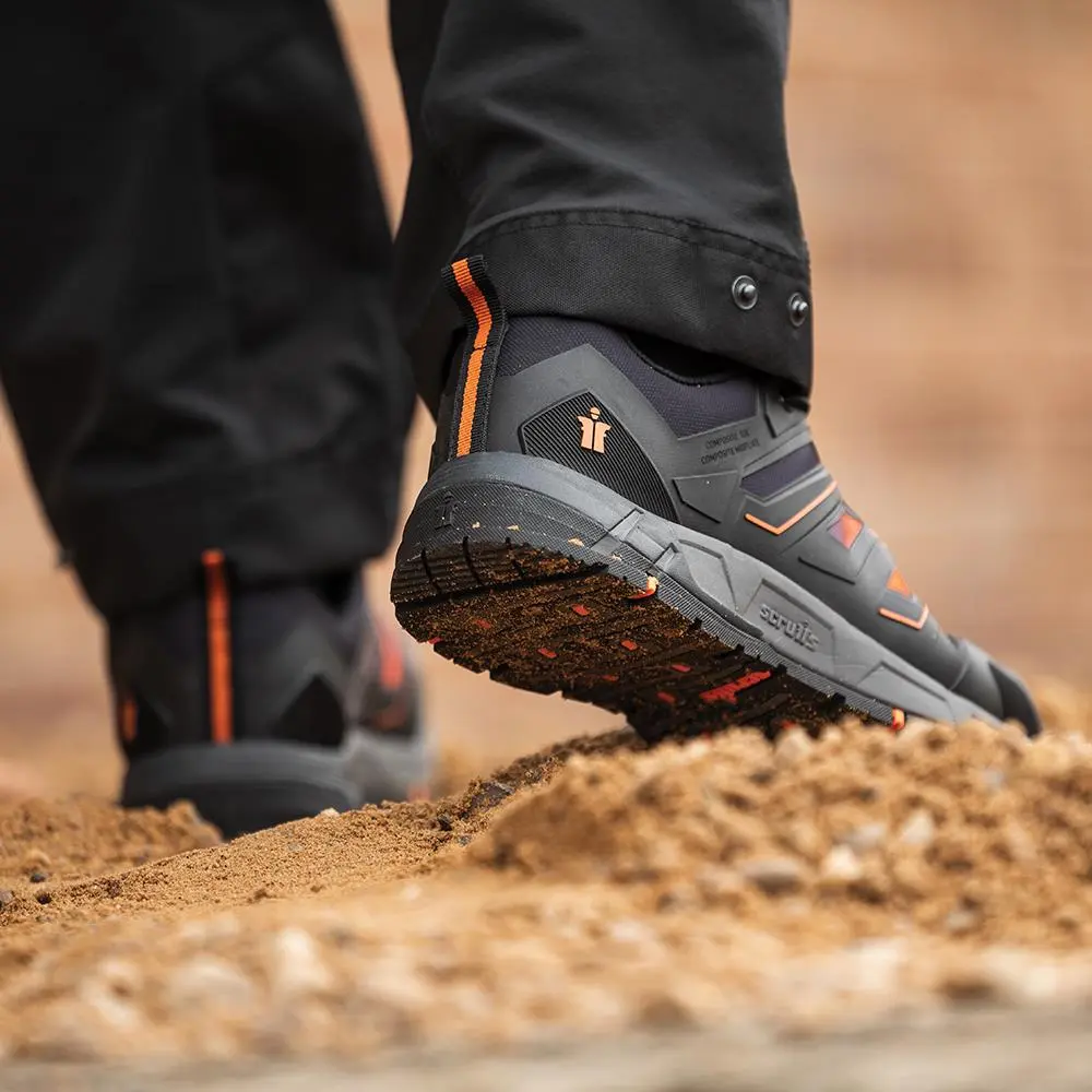 Scruffs Air Safety Trainers Black / Orange - Choose Size - Image 4