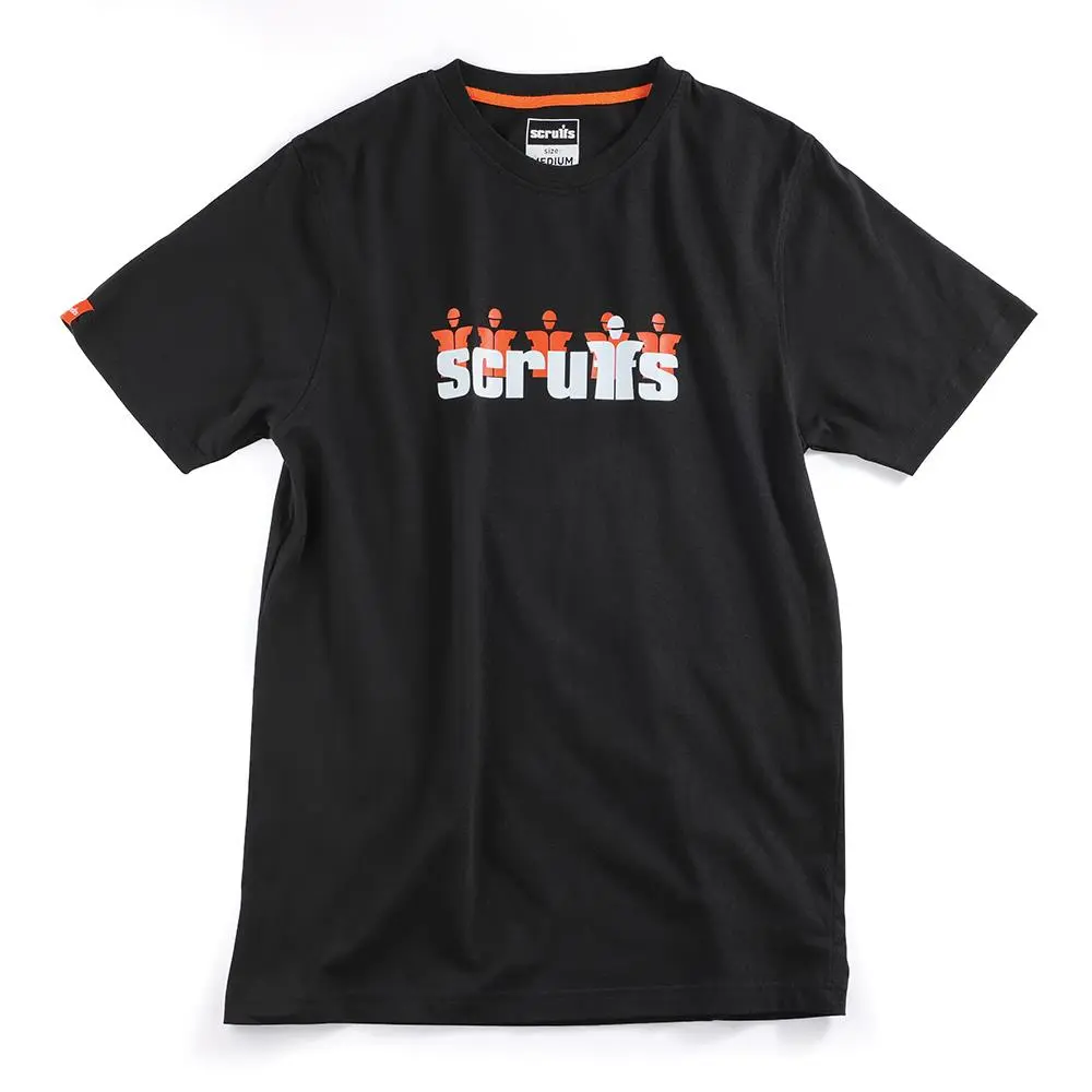 Scruffs Graphic T-Shirt Black Cotton - Choose Size
