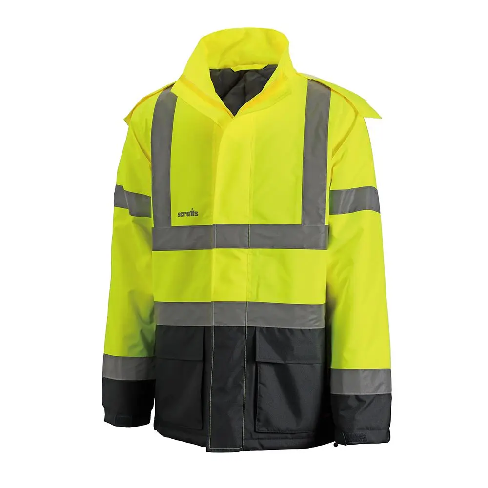 Scruffs High Visibility Waterproof Jacket Class 3 Yellow / Navy - Choose Size - Image 11